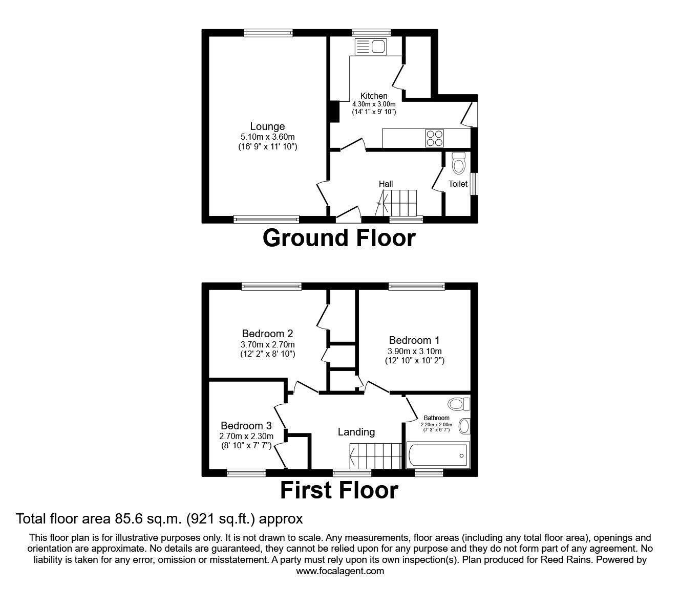 Floorplan of 3 bedroom Semi Detached House to rent, Robson Crescent, Bowburn, Durham, DH6