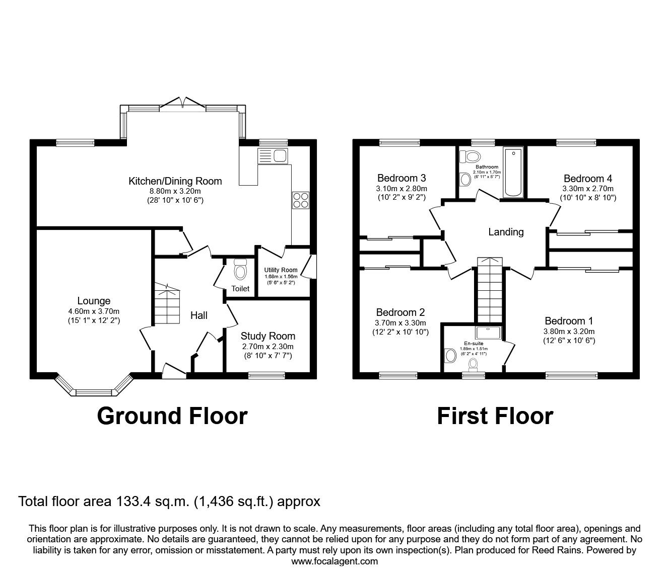 Floorplan of 4 bedroom Detached House to rent, Muirfield, Durham, DH1