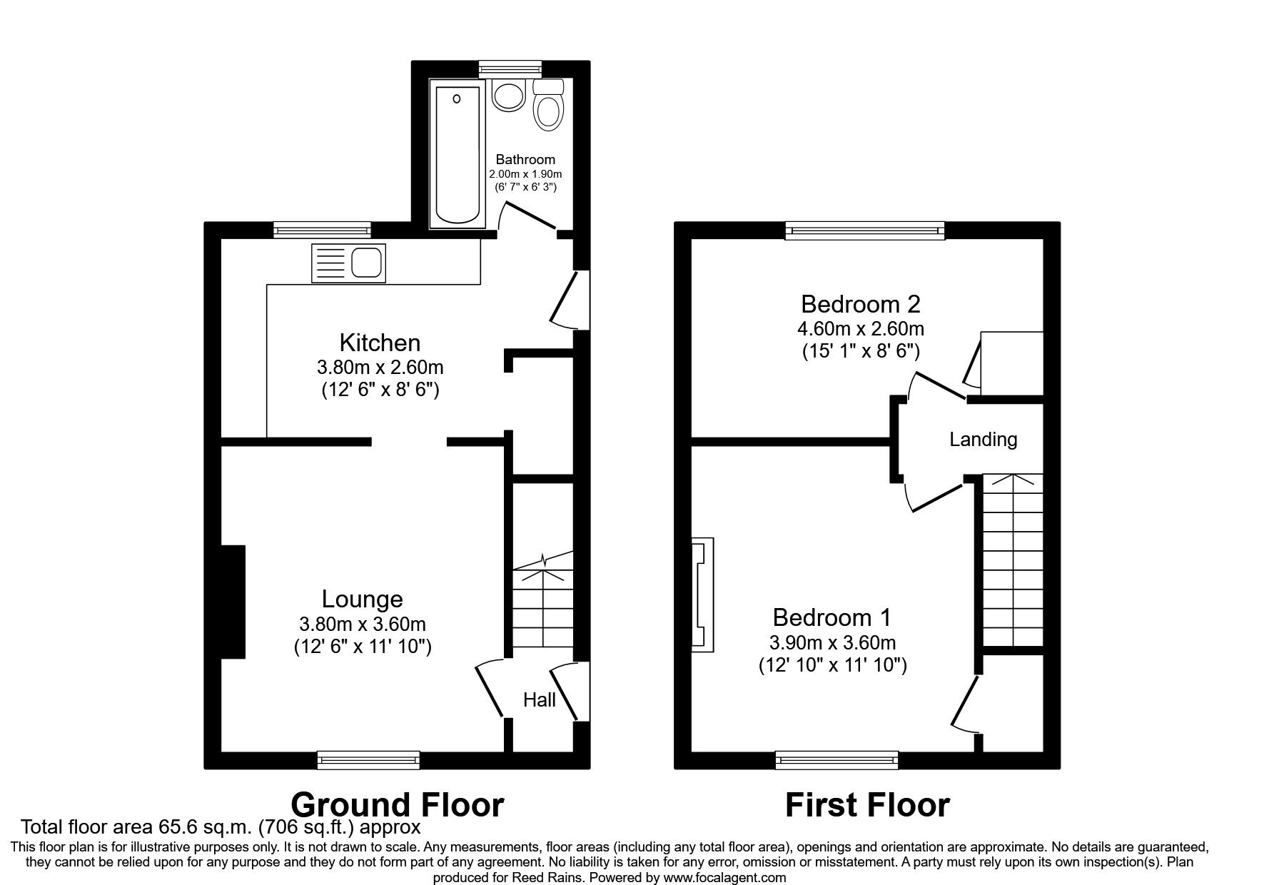 Floorplan of 2 bedroom Semi Detached House for sale, Patrick Crescent, South Hetton, Durham, DH6