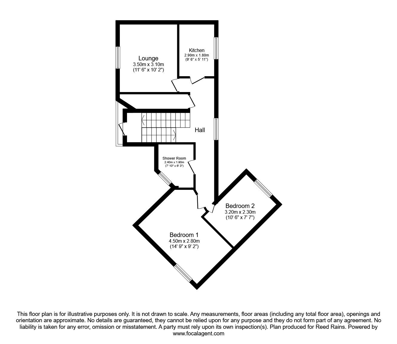 Floorplan of 2 bedroom  Flat to rent, The Castle, Stanhope, Durham, DL13