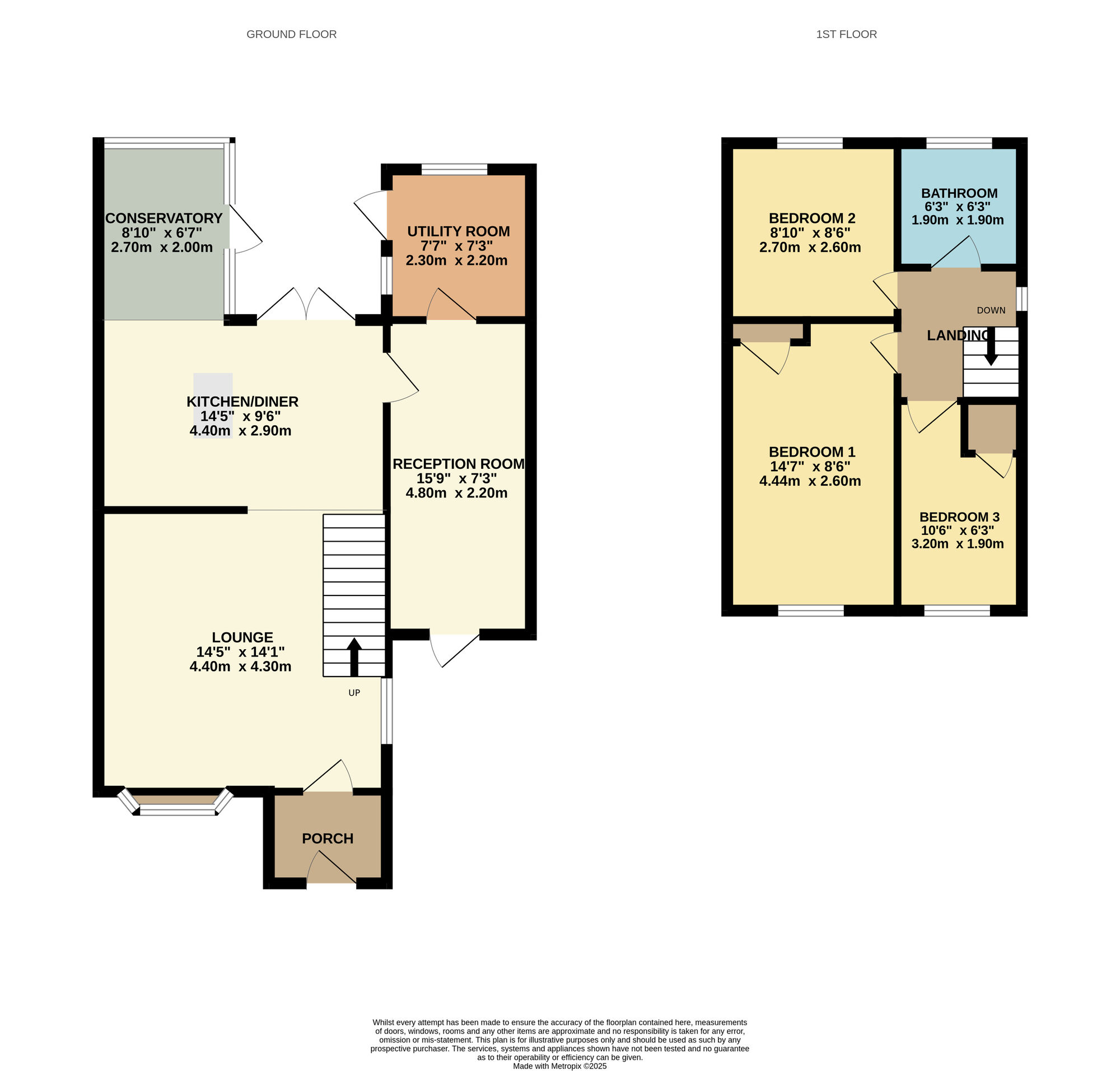 Floorplan of 3 bedroom Semi Detached House for sale, Fallsway, Belmont, Durham, DH1