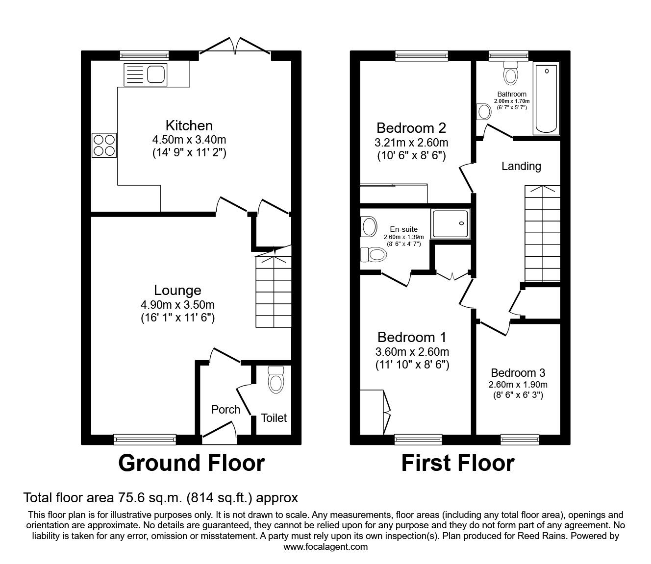 Floorplan of 3 bedroom Semi Detached House to rent, Dunstanburgh Walk, Spennymoor, DL16