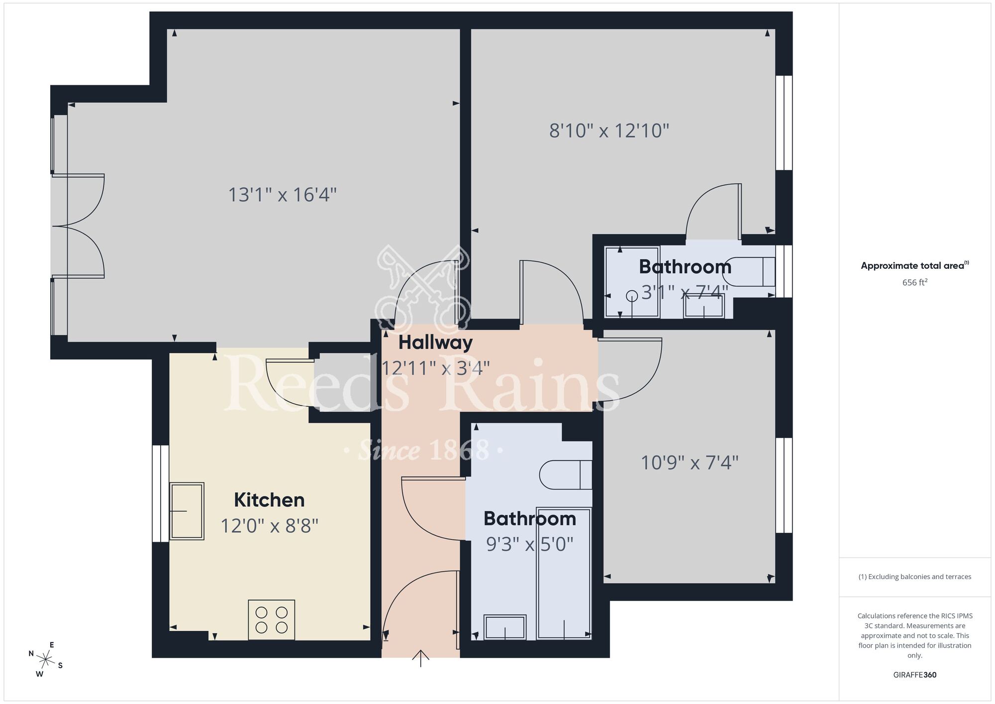 Floorplan of 2 bedroom Flat to rent, Pickering Place, Durham, DH1