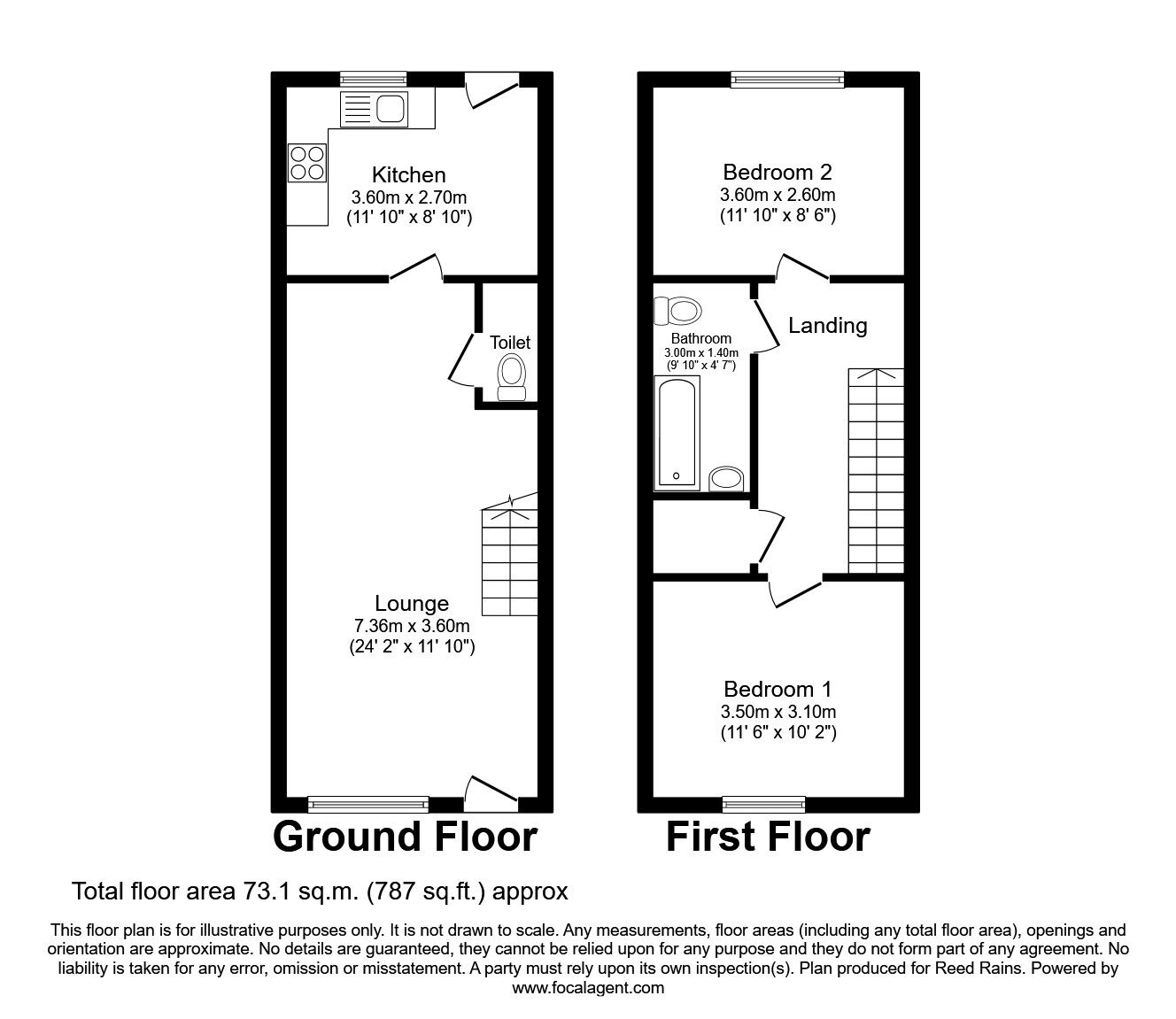 Floorplan of 2 bedroom End Terrace House to rent, Rock Farm Mews, Wheatley Hill, Durham, DH6