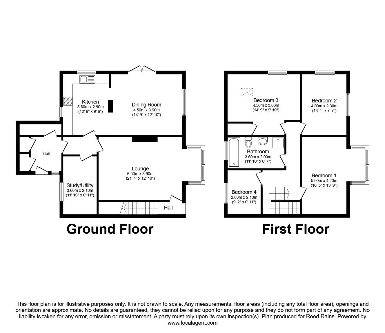 Floorplan of 4 bedroom End Terrace House for sale, Grays Terrace, Durham, DH1