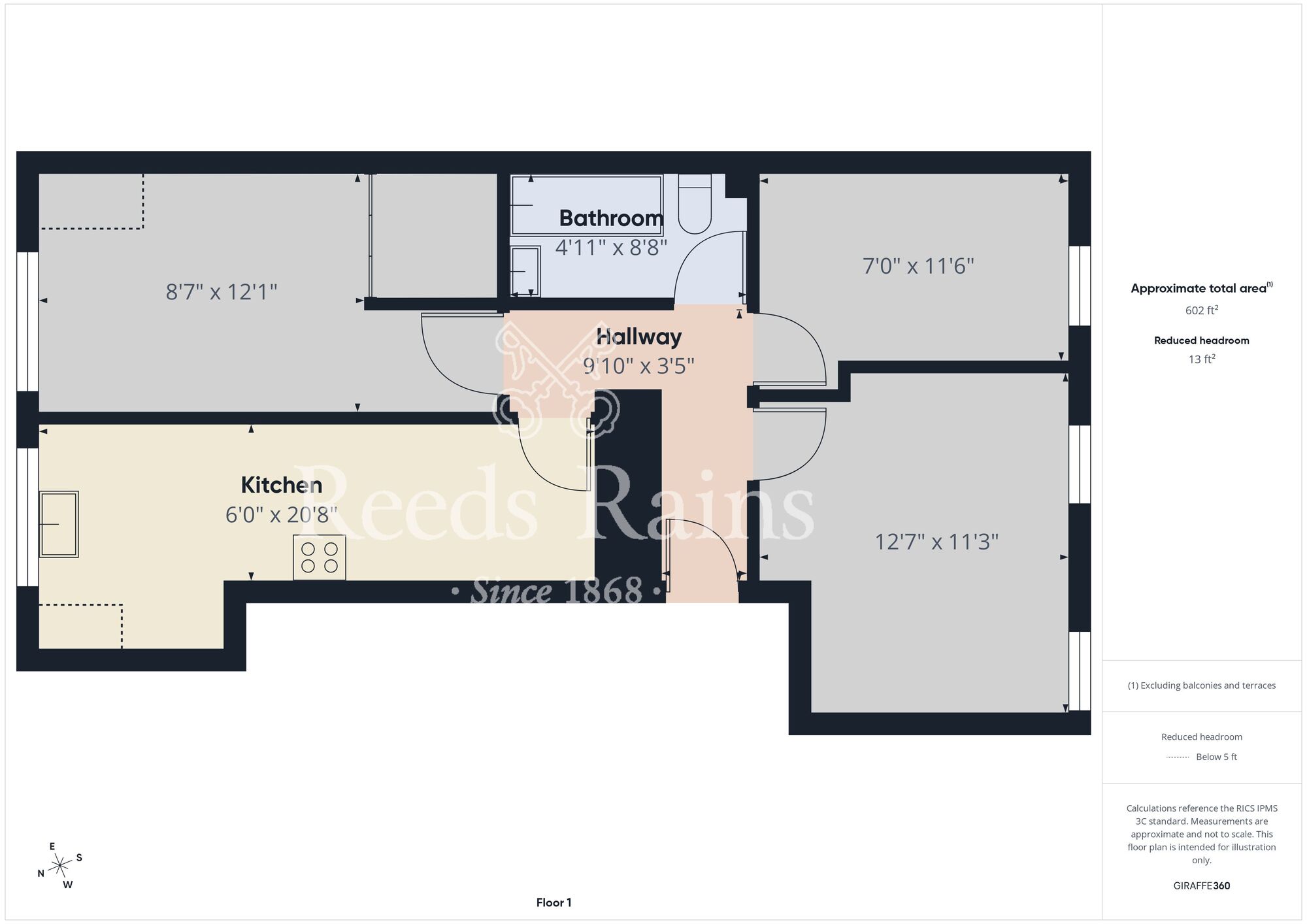 Floorplan of 2 bedroom Flat to rent, Front Street, Sherburn Hill, Durham, DH6
