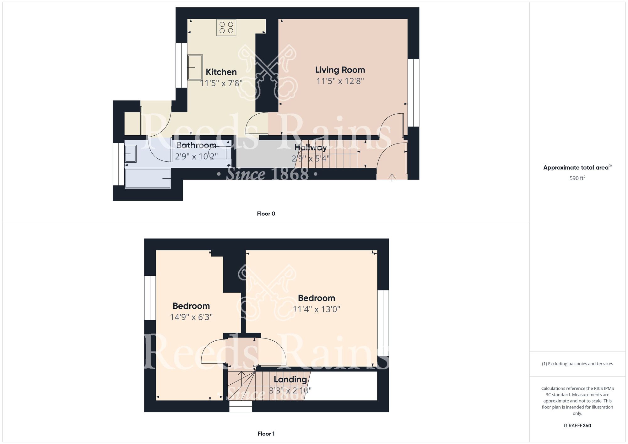 Floorplan of 2 bedroom Semi Detached House for sale, Luke Terrace, Wheatley Hill, Durham, DH6
