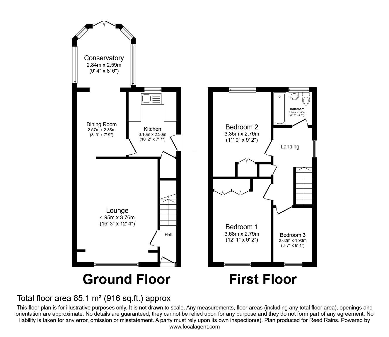 Floorplan of 3 bedroom Semi Detached House to rent, Parkside, Spennymoor, Durham, DL16