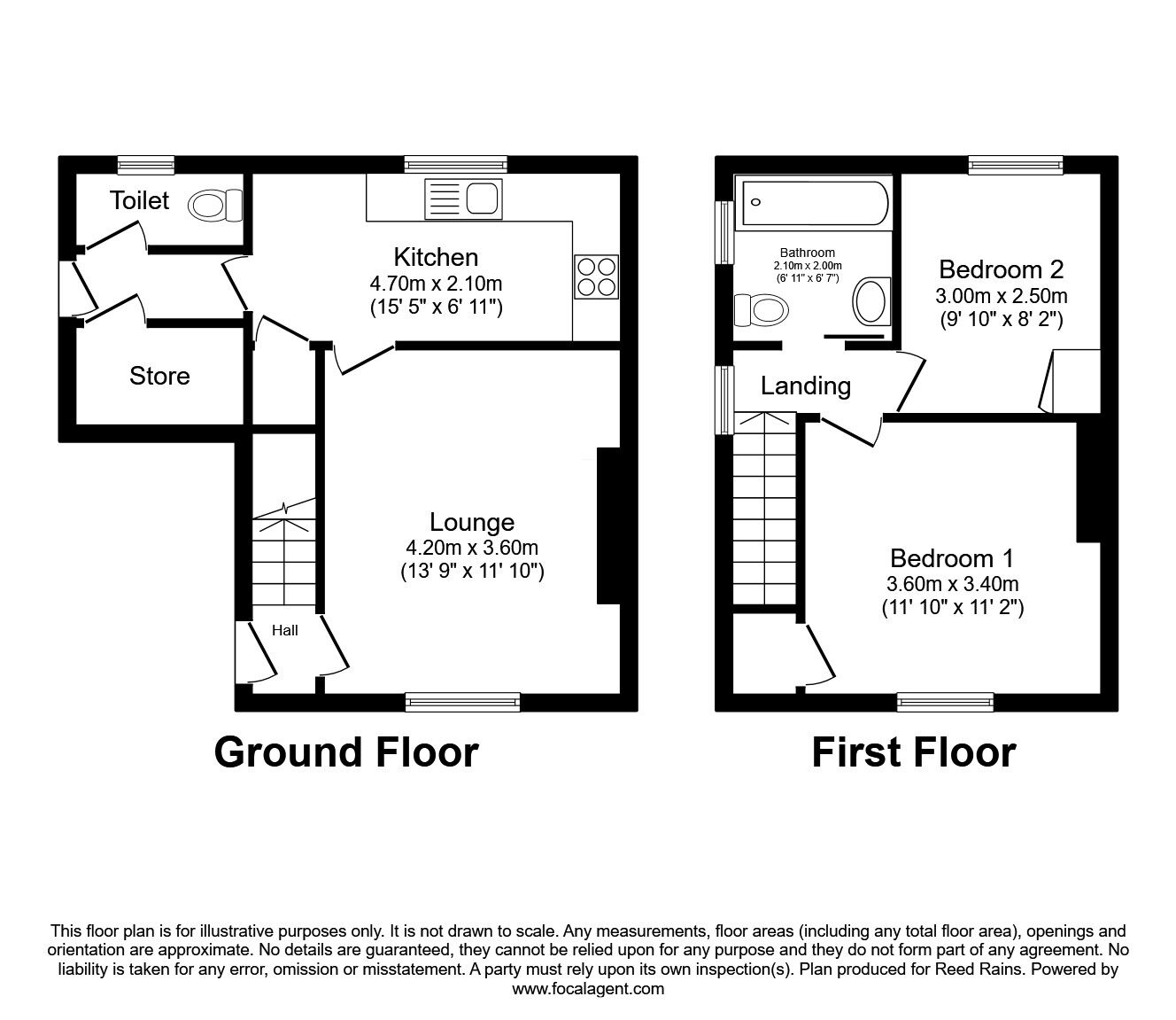 Floorplan of 2 bedroom Semi Detached House to rent, Luke Avenue, Cassop, Durham, DH6