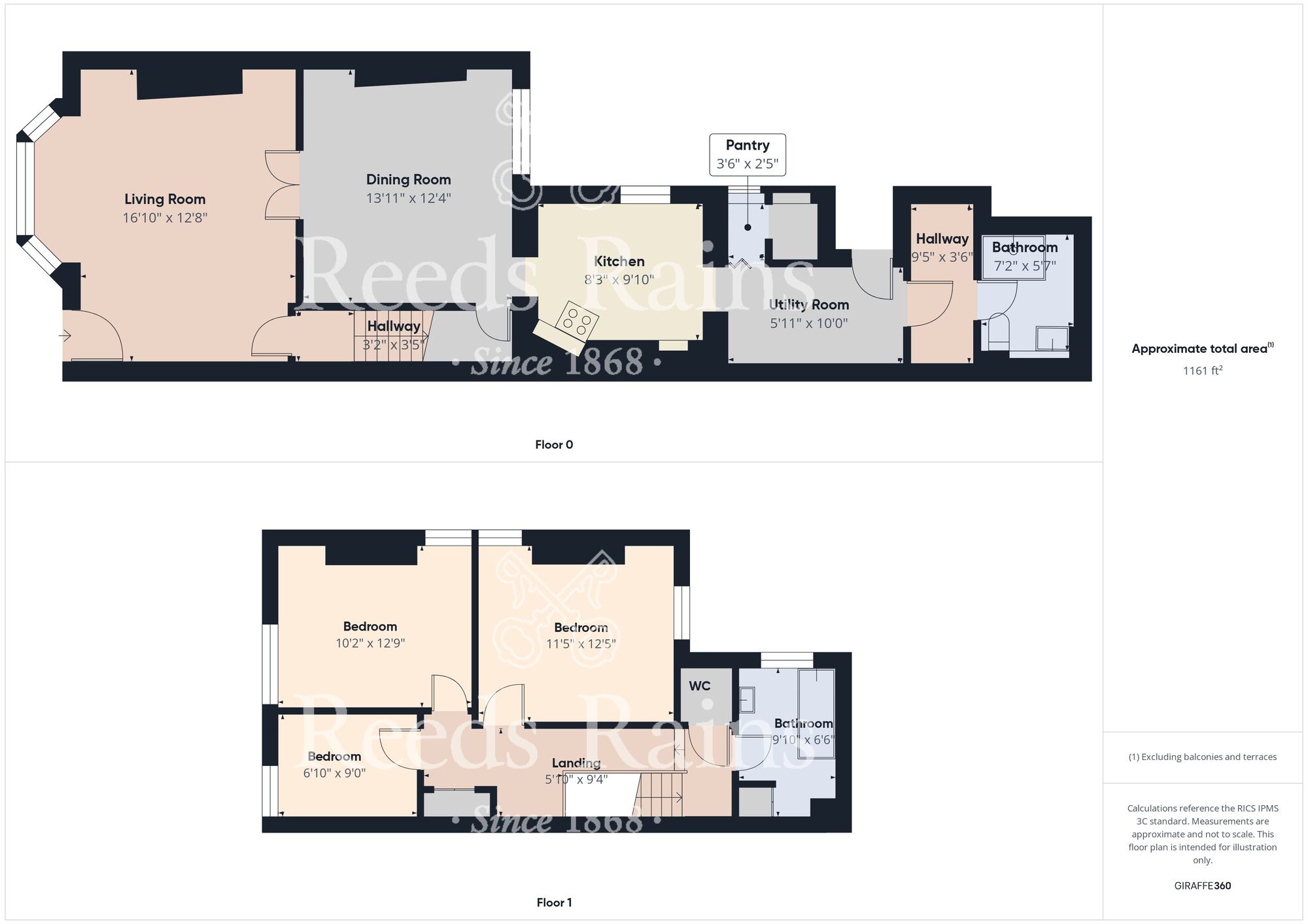 Floorplan of 3 bedroom End Terrace House for sale, Glebe Houses, Ferryhill, Durham, DL17