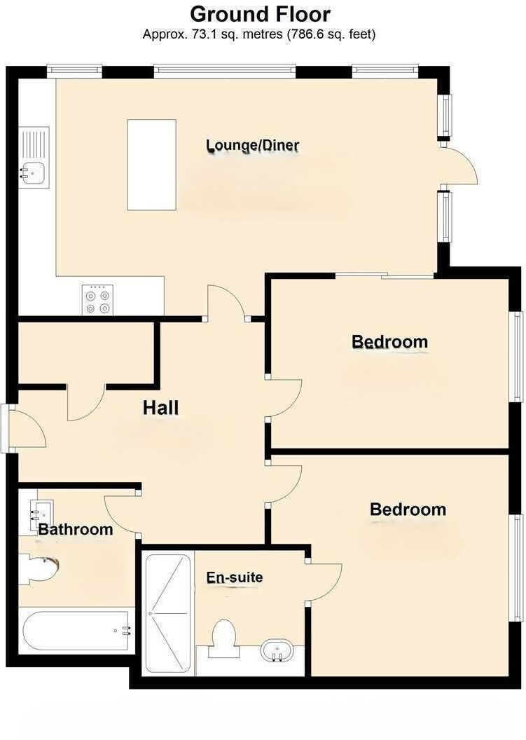 Floorplan of 2 bedroom  Flat for sale, Freemans Quay, Durham, DH1