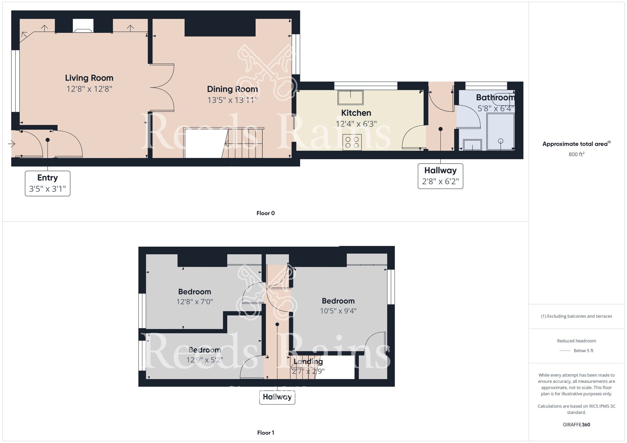 Floorplan of 3 bedroom Mid Terrace House for sale, Carville Terrace, Willington, Durham, DL15