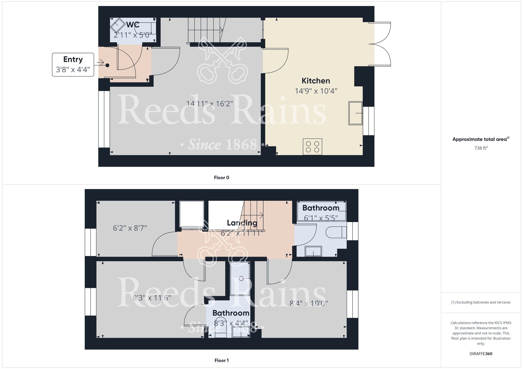 Floorplan of 3 bedroom Mid Terrace House for sale, Dunstanburgh Walk, Spennymoor, Durham, DL16