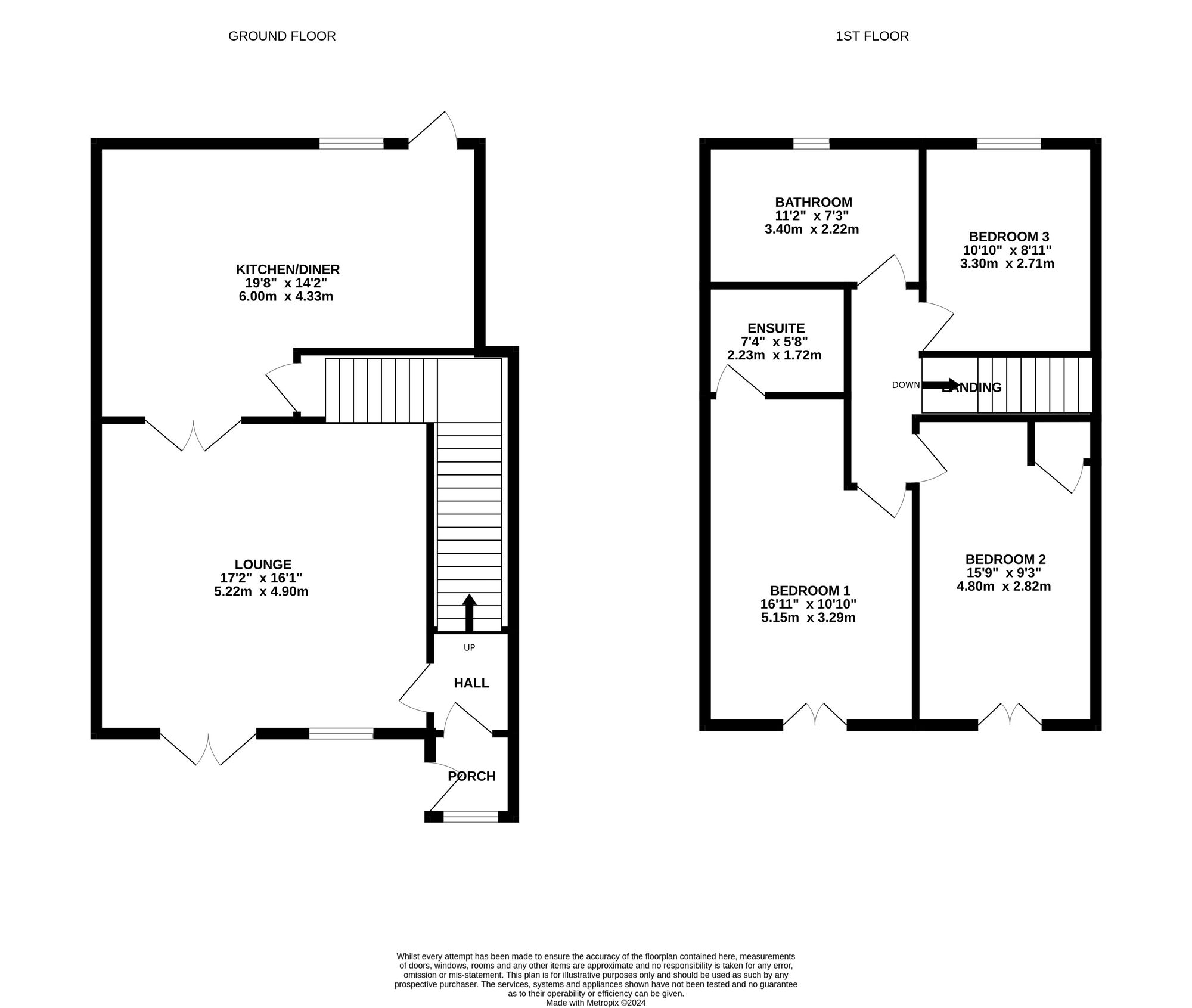 Floorplan of 3 bedroom Mid Terrace House for sale, The Valley, East Hedley Hope, Durham, DL13