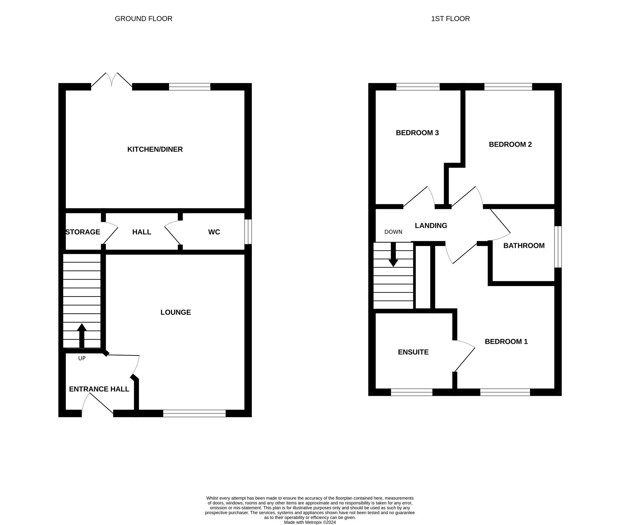Floorplan of 3 bedroom Semi Detached House for sale, Blackiston Close, Coxhoe, Durham, DH6