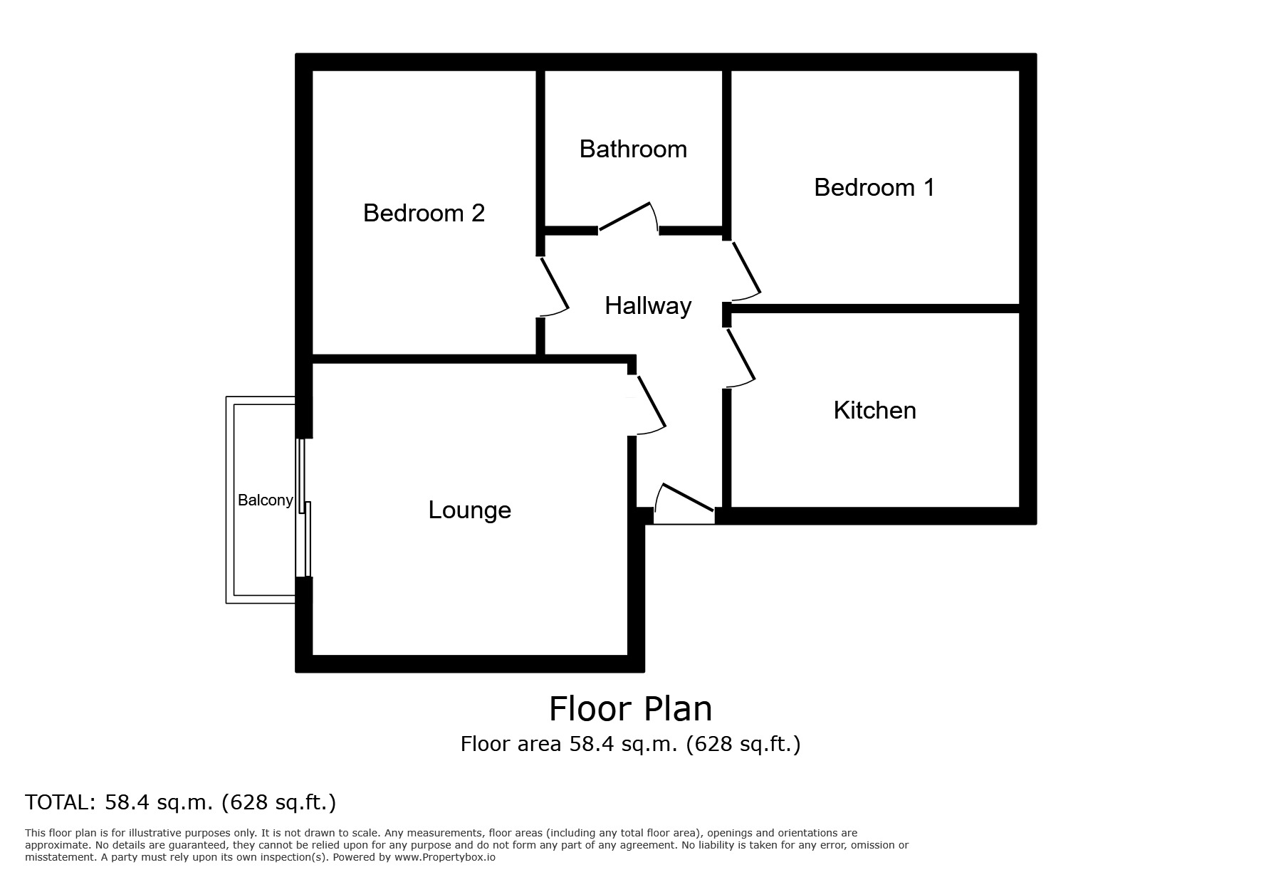Floorplan of 2 bedroom Flat to rent, Boste Crescent, Durham, DH1