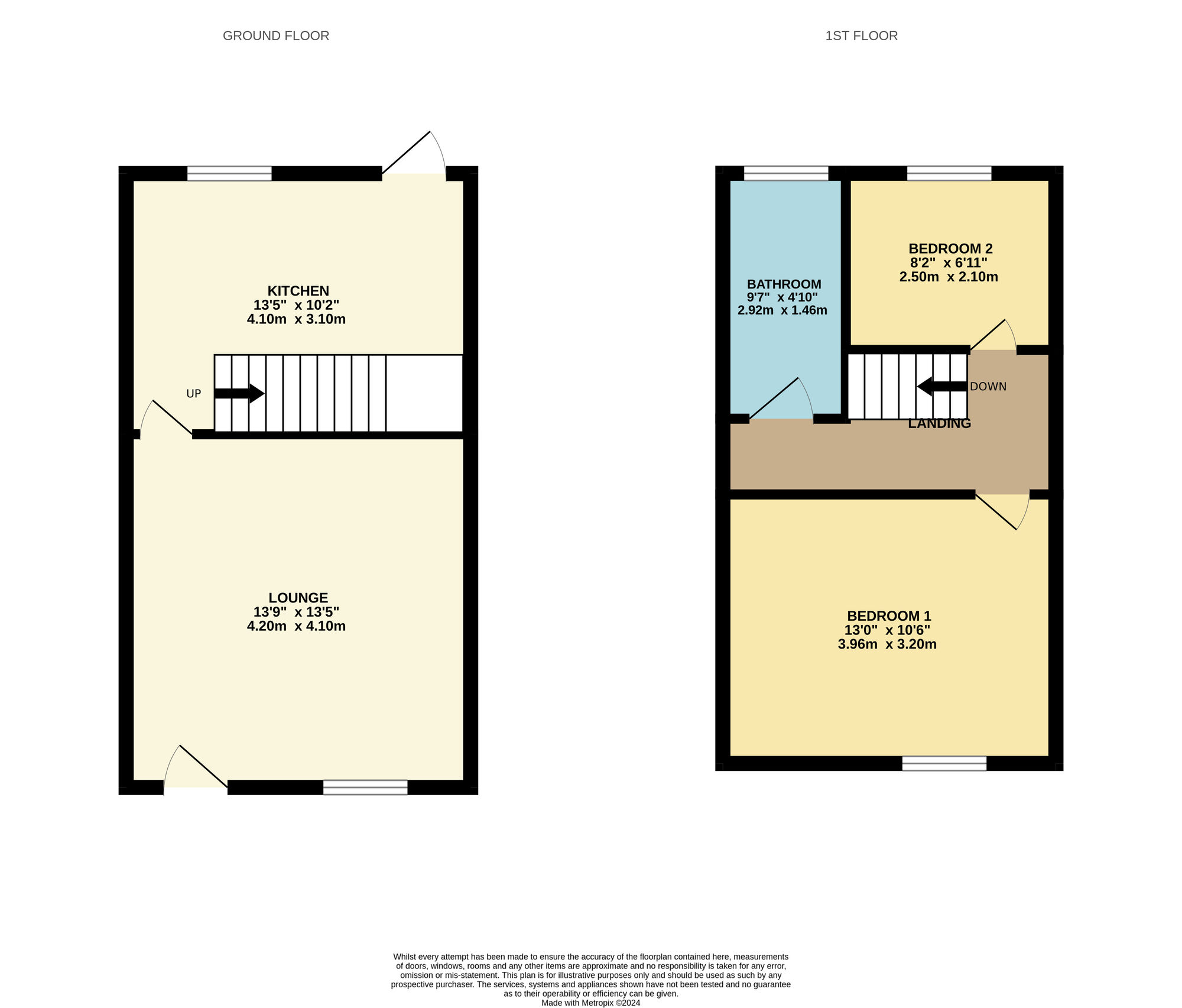 Floorplan of 2 bedroom Mid Terrace House for sale, Burnell Road, Esh Winning, Durham, DH7