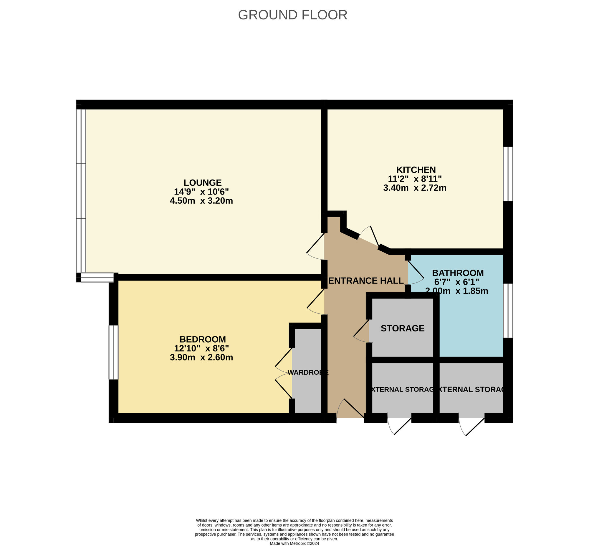 Floorplan of 1 bedroom  Flat for sale, Farnham Close, Newton Hall, Durham, DH1