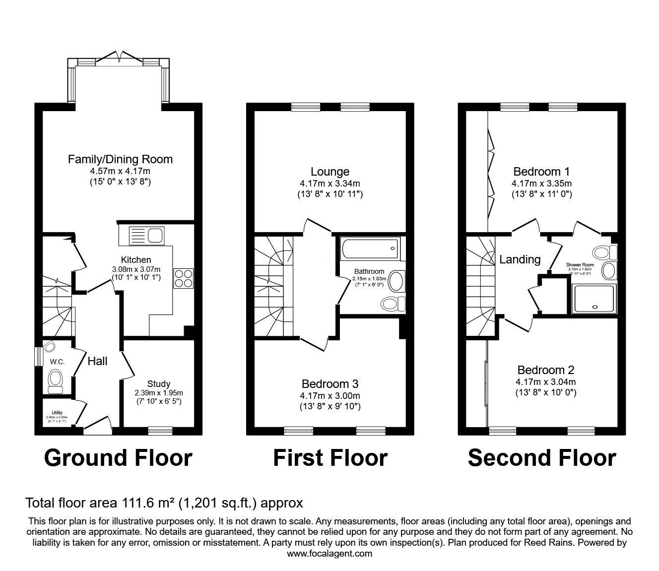 Floorplan of 3 bedroom Semi Detached House for sale, Turnberry Walk, Mount Oswald, Durham, DH1