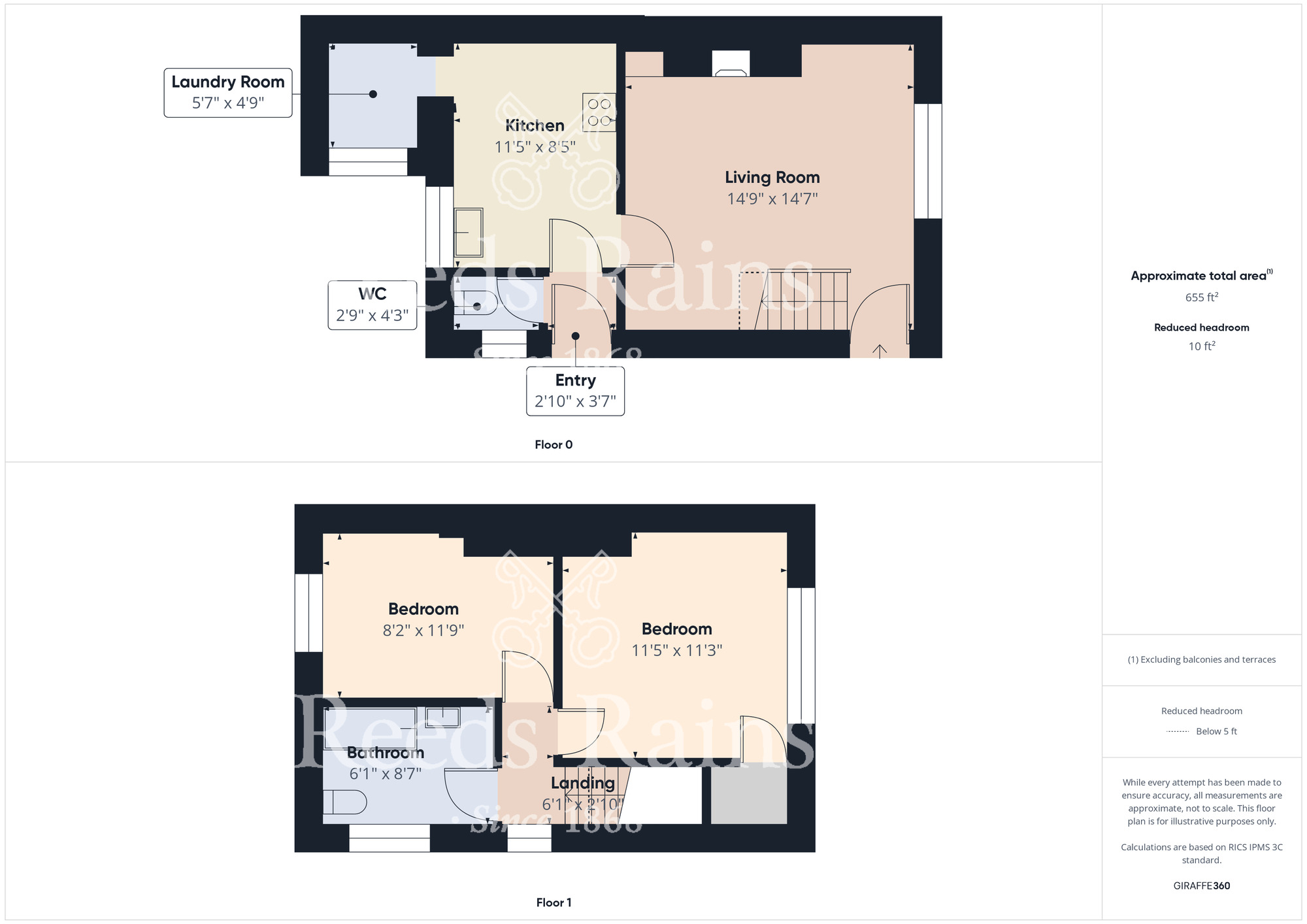 Floorplan of 2 bedroom Semi Detached House for sale, Beech Grove, Trimdon Station, Durham, TS29