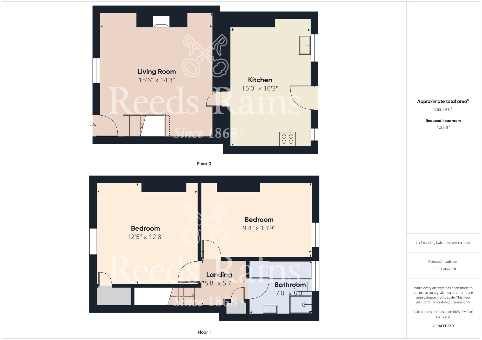 Floorplan of 2 bedroom Mid Terrace House for sale, Greenhead, Crook, Durham, DL15