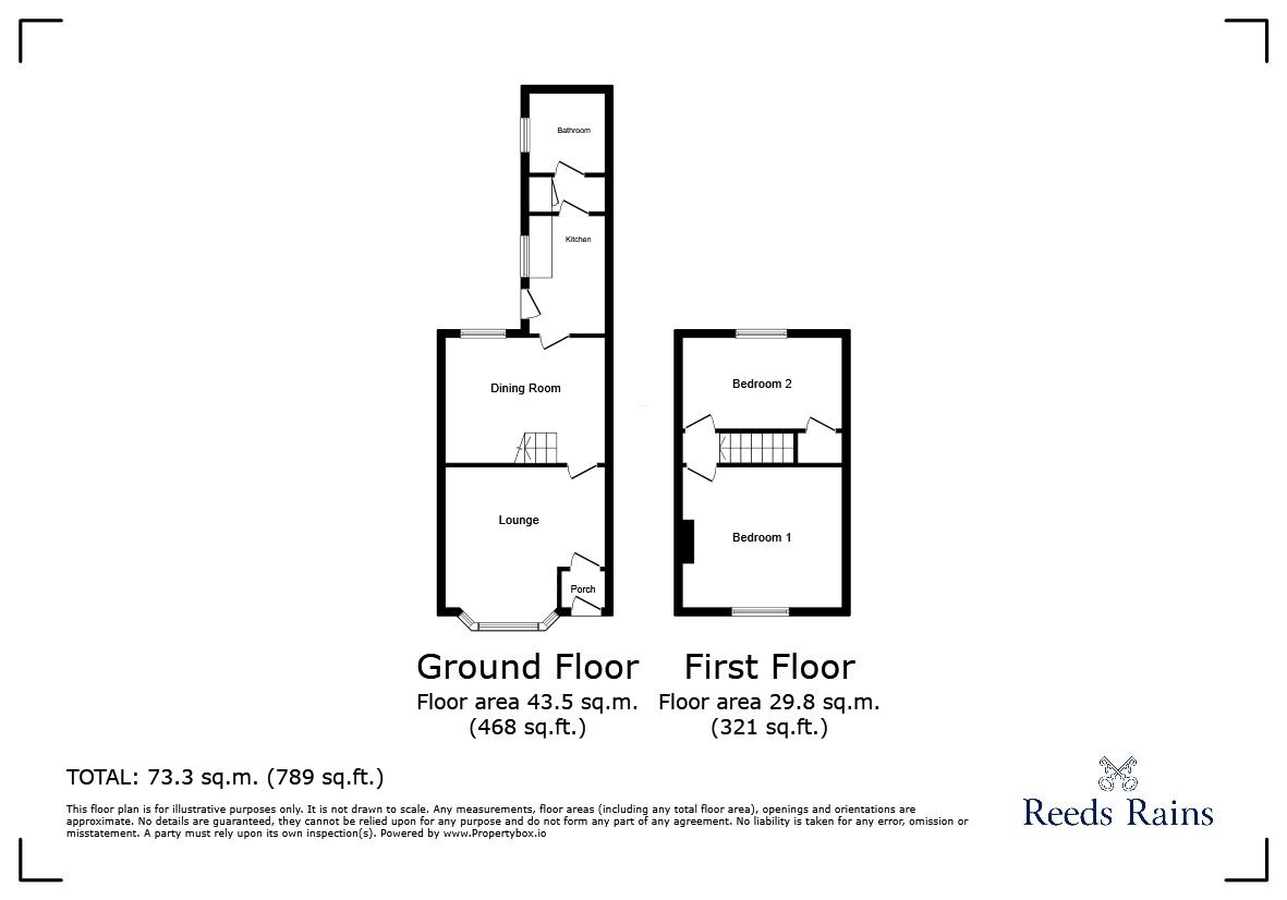 Floorplan of 2 bedroom Mid Terrace House to rent, Byerley Road, Shildon, Durham, DL4