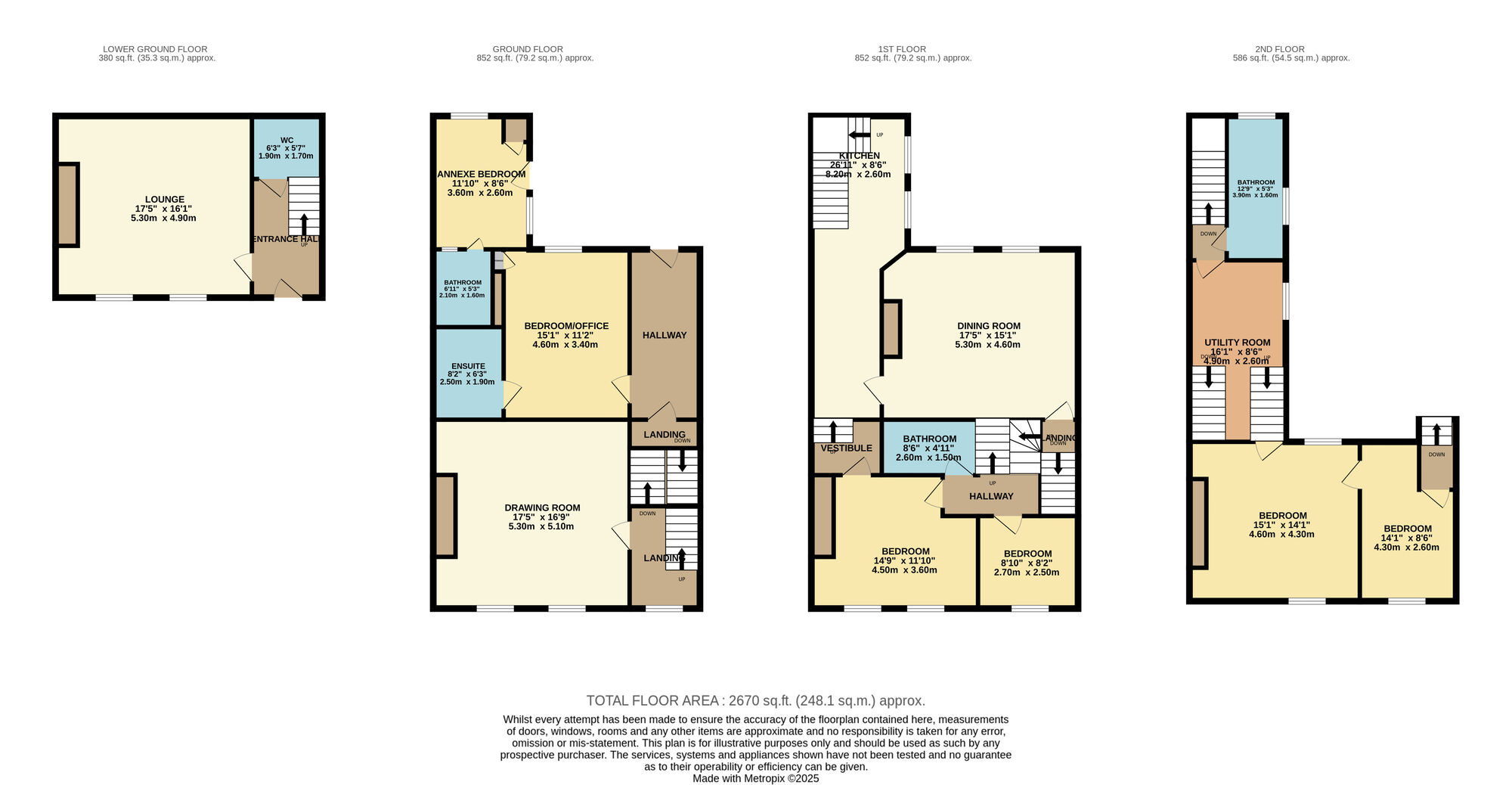 Floorplan of 6 bedroom Mid Terrace House for sale, Victoria Terrace, Durham, DH1