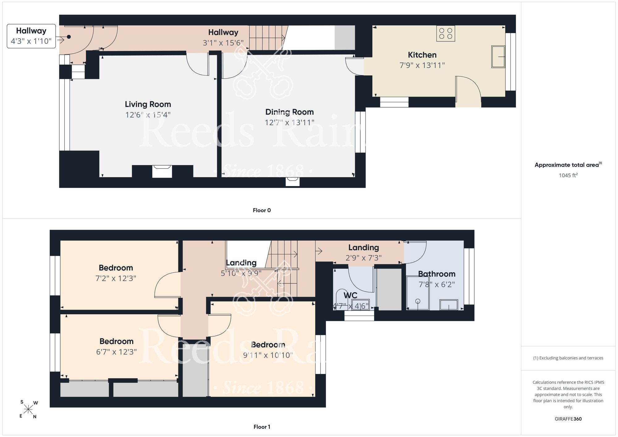 Floorplan of 3 bedroom Mid Terrace House for sale, Plawsworth Road, Sacriston, Durham, DH7