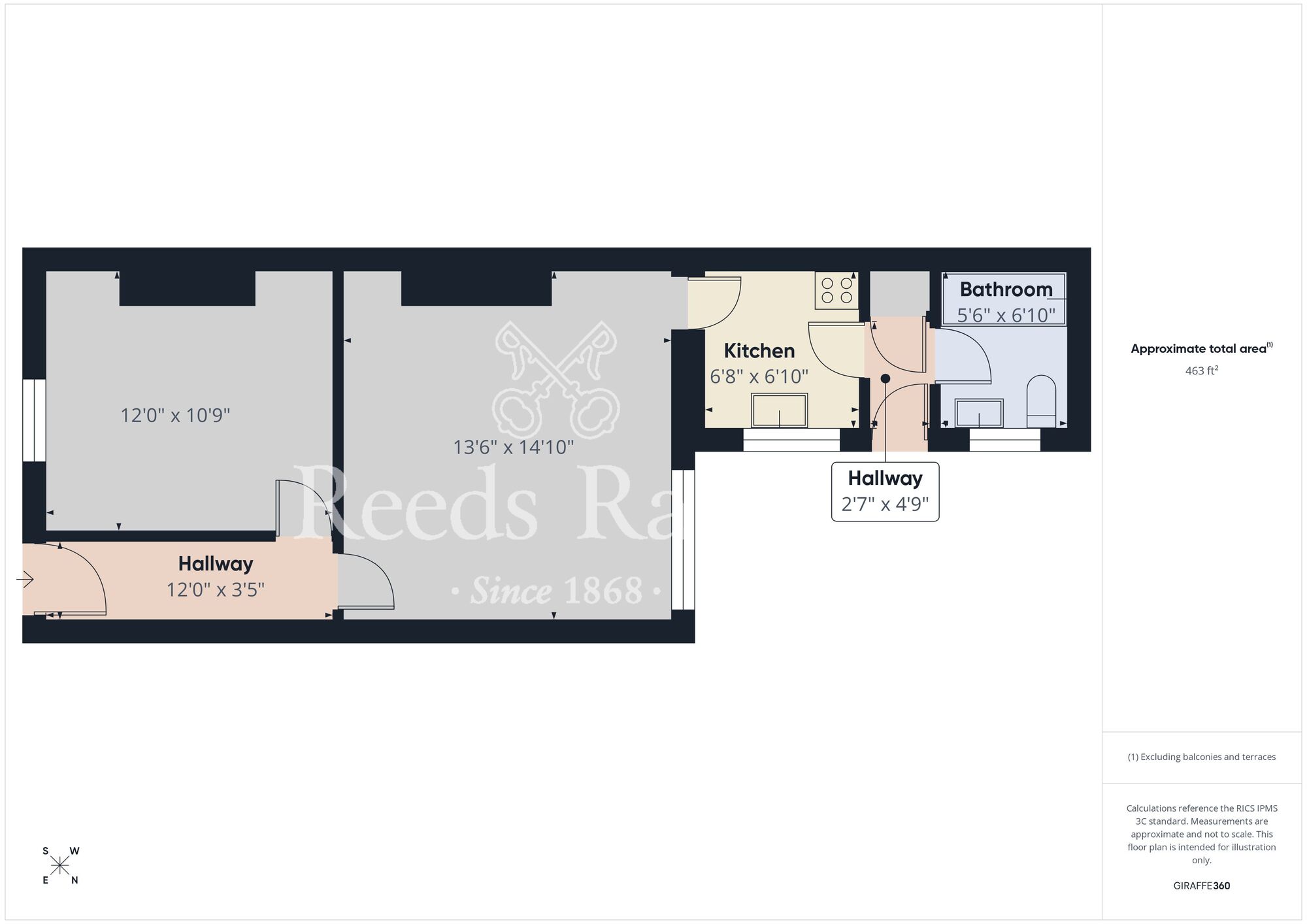 Floorplan of 1 bedroom Mid Terrace Bungalow to rent, Kimberley Street, Coundon Grange, Durham, DL14
