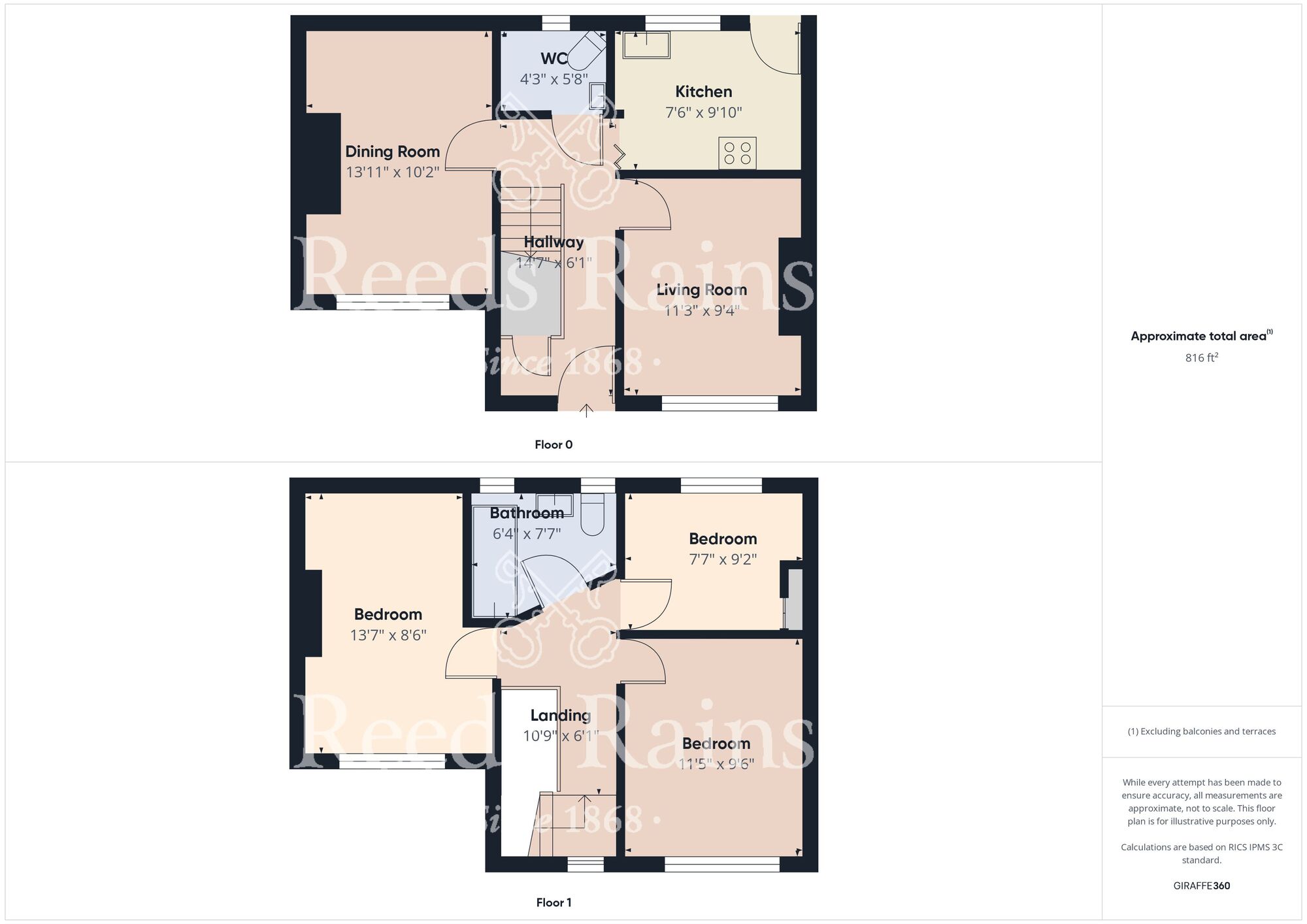 Floorplan of 3 bedroom Semi Detached House to rent, Musgrave Gardens, Durham, DH1