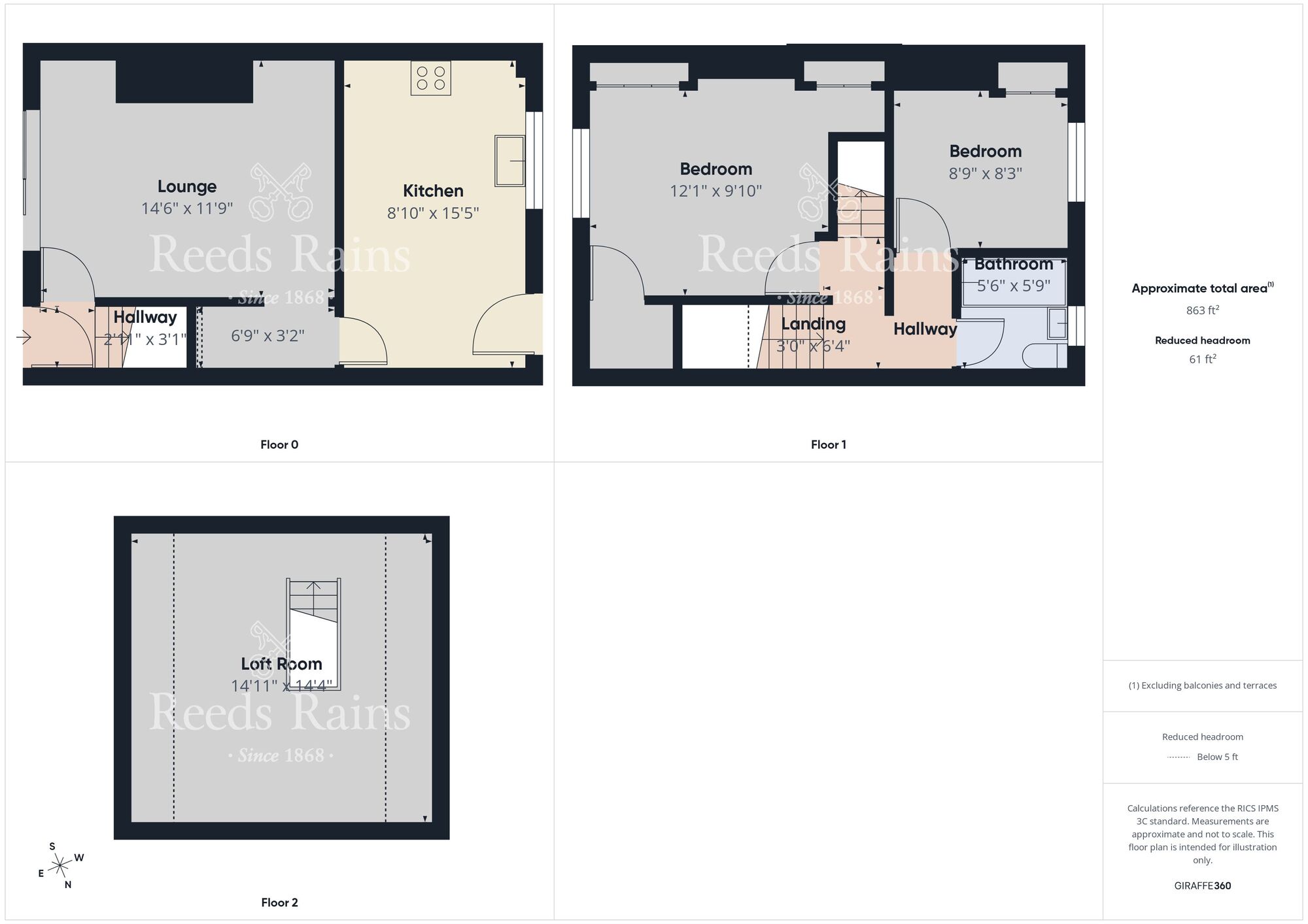 Floorplan of 3 bedroom Mid Terrace House for sale, Eldon Bank, Eldon, Durham, DL14