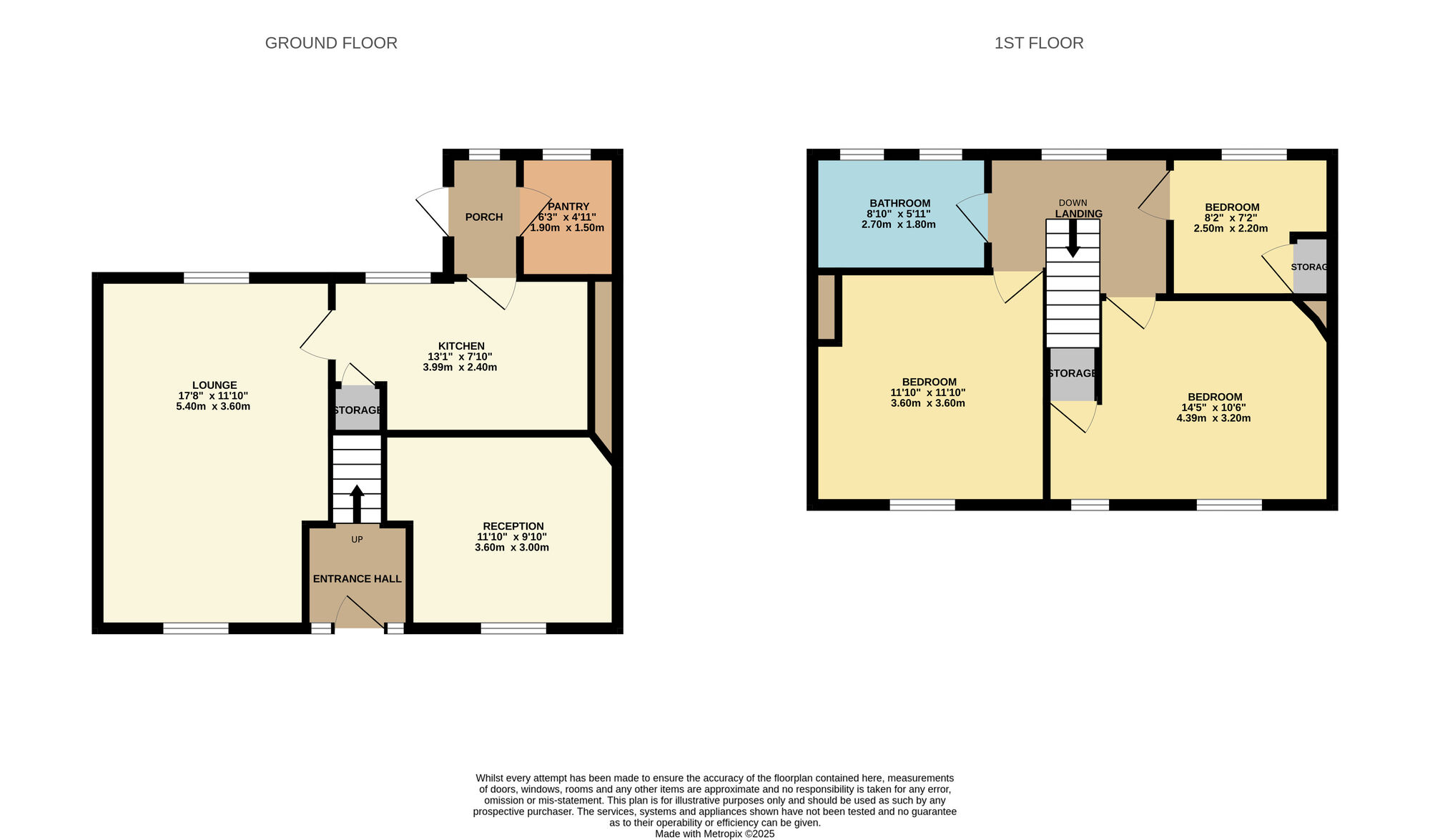 Floorplan of 3 bedroom Mid Terrace House for sale, Auton Field Terrace, Bearpark, Durham, DH7