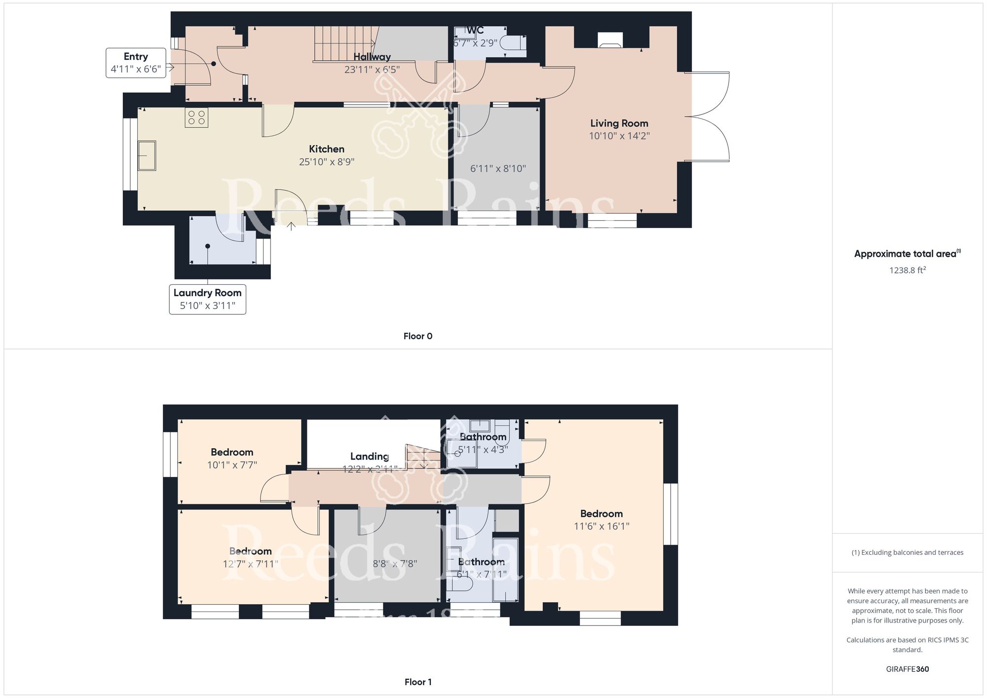 Floorplan of 4 bedroom End Terrace House for sale, Meadow Cottages, Crook, County Durham, DL15