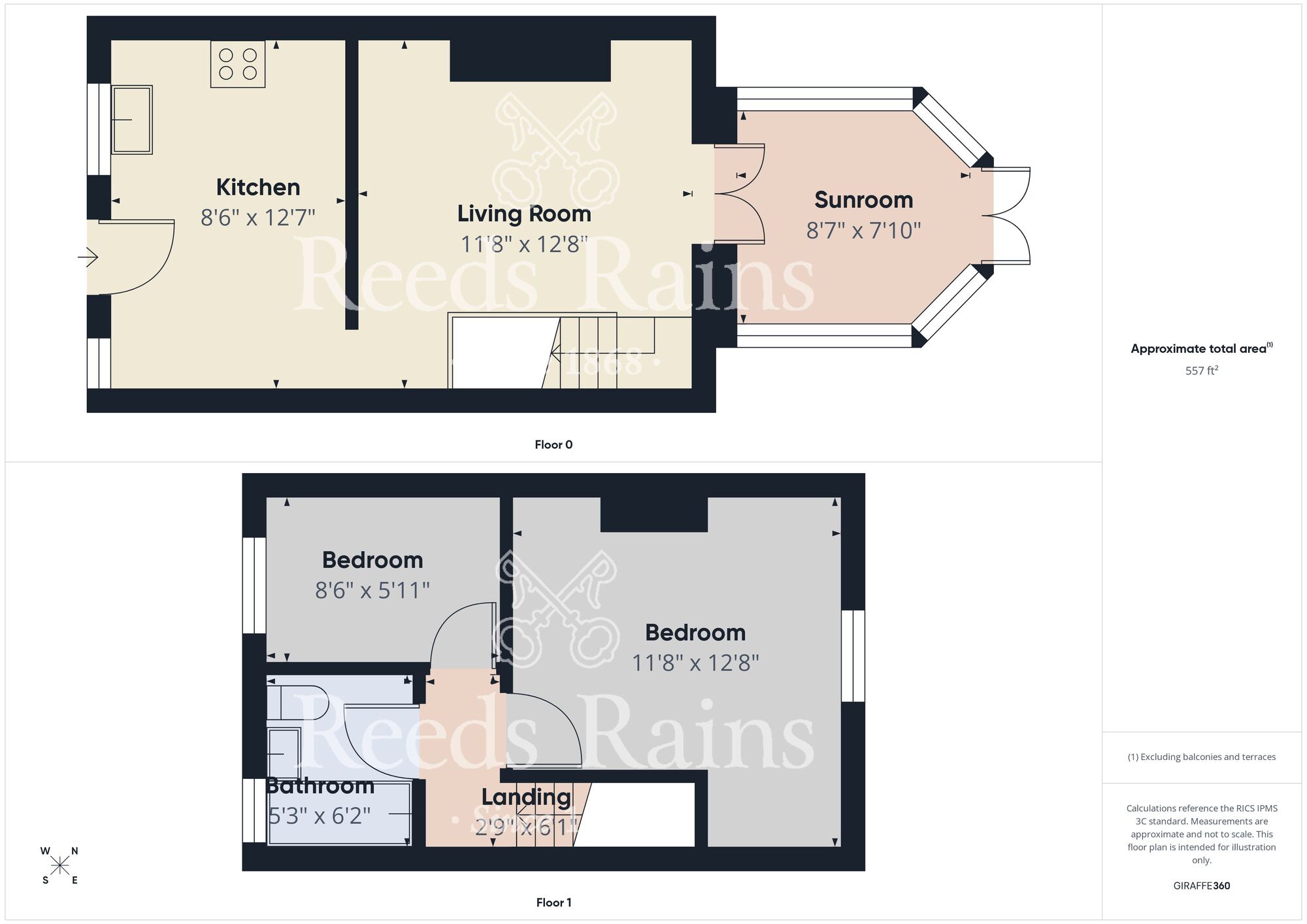 Floorplan of 2 bedroom House for sale, Plantation Terrace, Fir Tree, County Durham, DL15