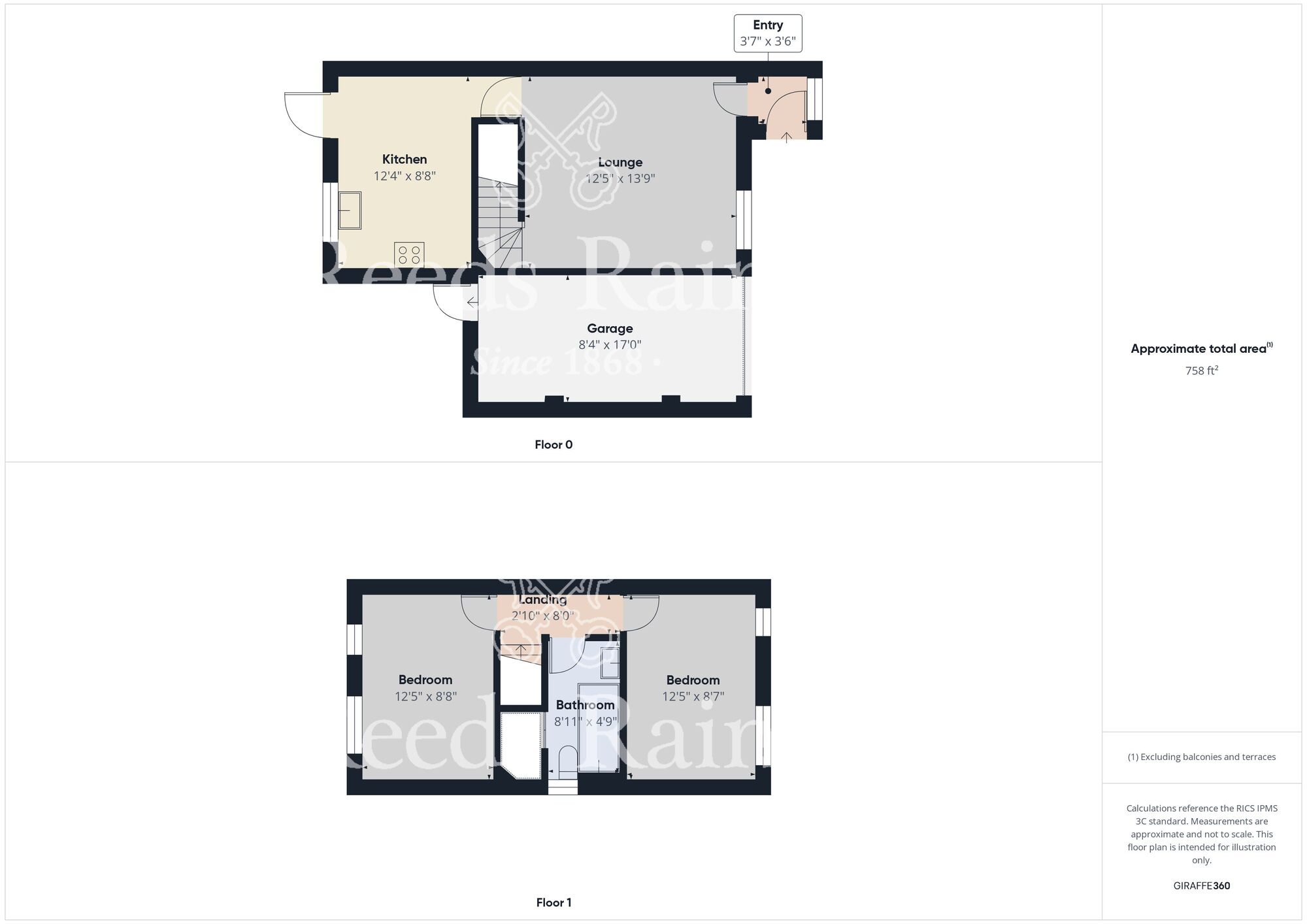 Floorplan of 2 bedroom Semi Detached House for sale, Runcie Road, Bowburn, Durham, DH6