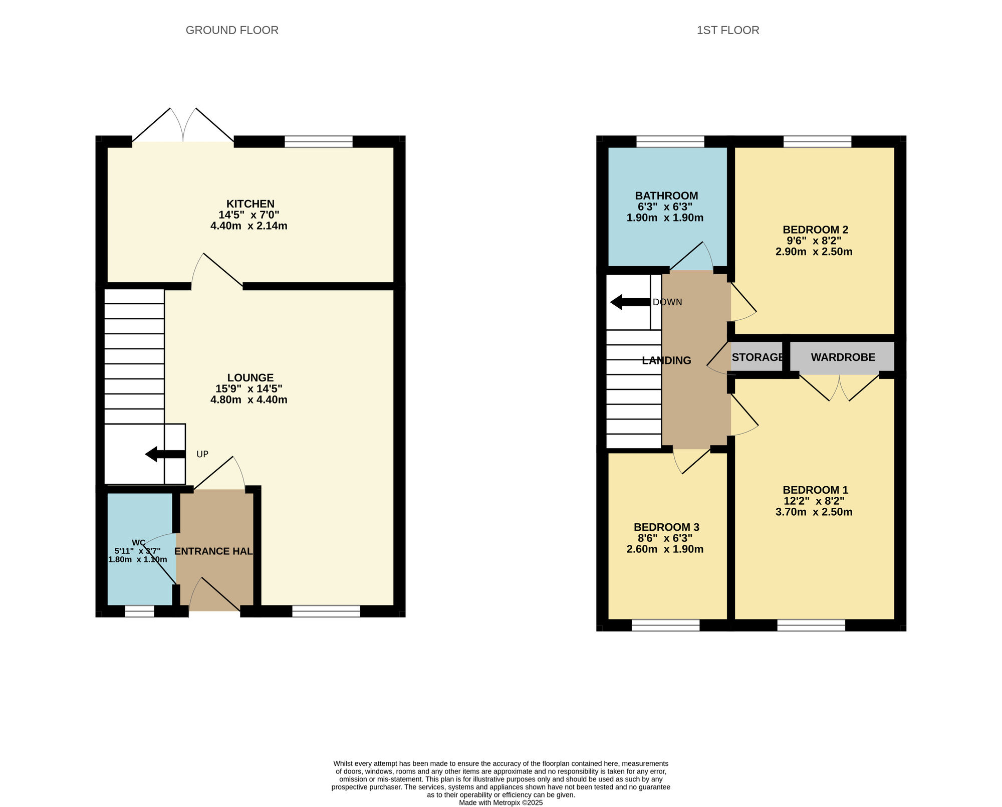 Floorplan of 3 bedroom Mid Terrace House for sale, Robinson Grove, Crook, Durham, DL15