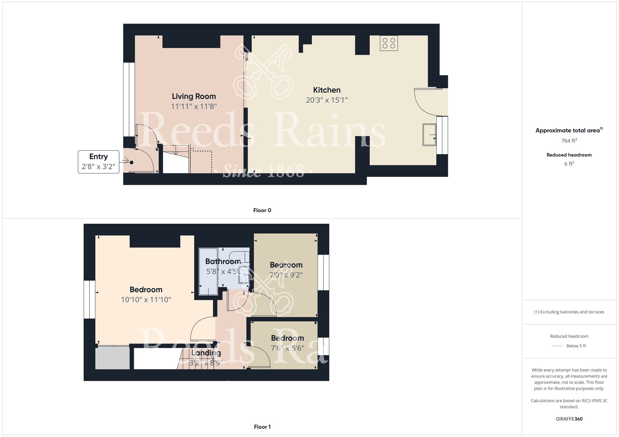 Floorplan of 3 bedroom Mid Terrace House for sale, Front Street, Pity Me, Durham, DH1