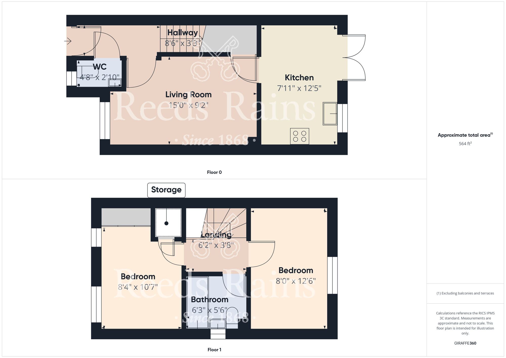 Floorplan of 2 bedroom Semi Detached House for sale, Tilery Close, Bowburn, Durham, DH6