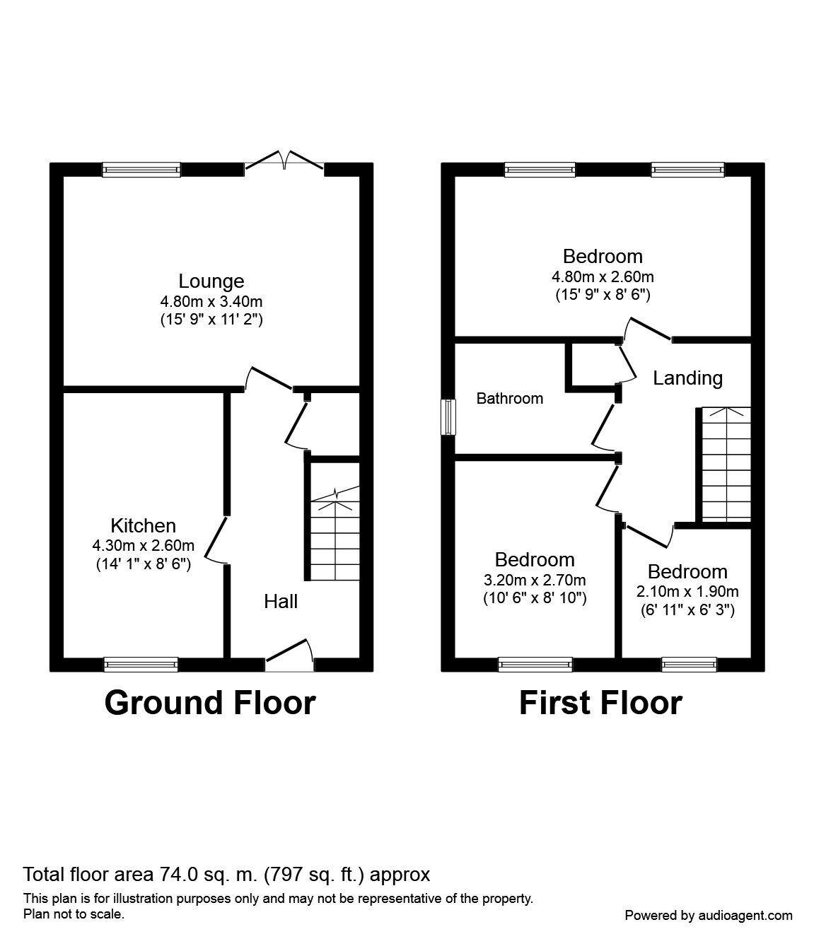 Floorplan of 3 bedroom Semi Detached House for sale, Low Dyke Street, Trimdon Colliery, County Durham, TS29