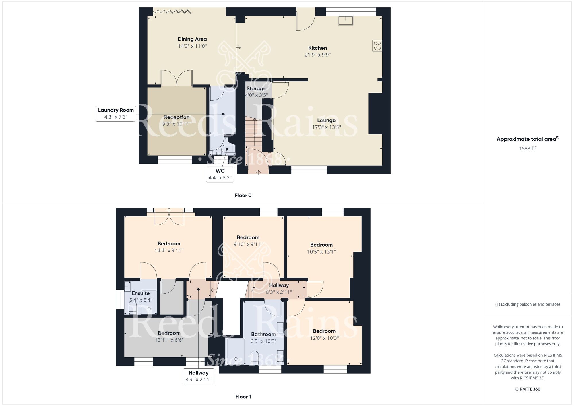 Floorplan of 5 bedroom Semi Detached House for sale, Finings Avenue, Langley Park, Durham, DH7