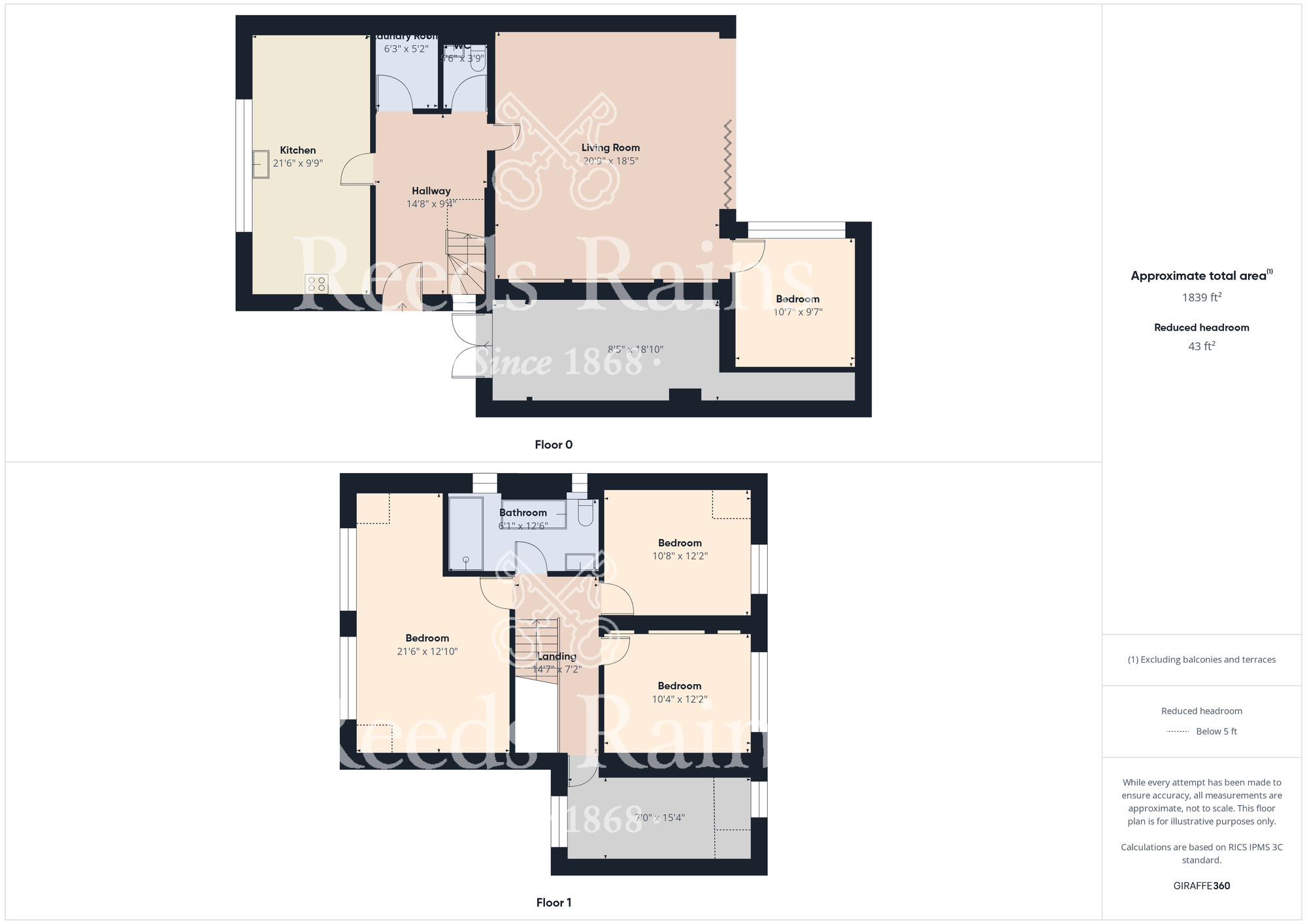 Floorplan of 5 bedroom Link Detached Bungalow for sale, St. Josephs Close, Gilesgate, Durham, DH1