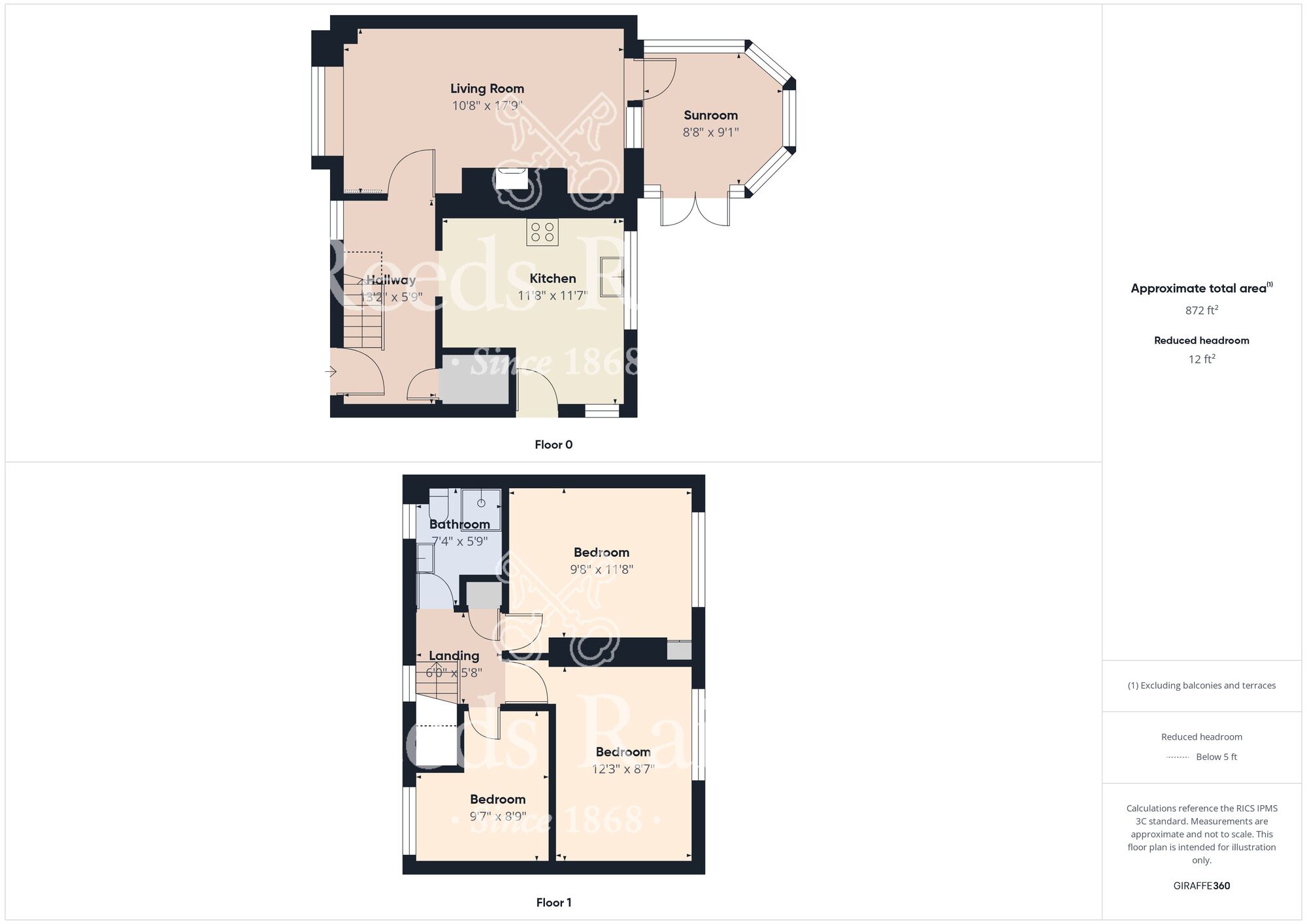 Floorplan of 3 bedroom Semi Detached House for sale, Pringle Place, New Brancepeth, Durham, DH7