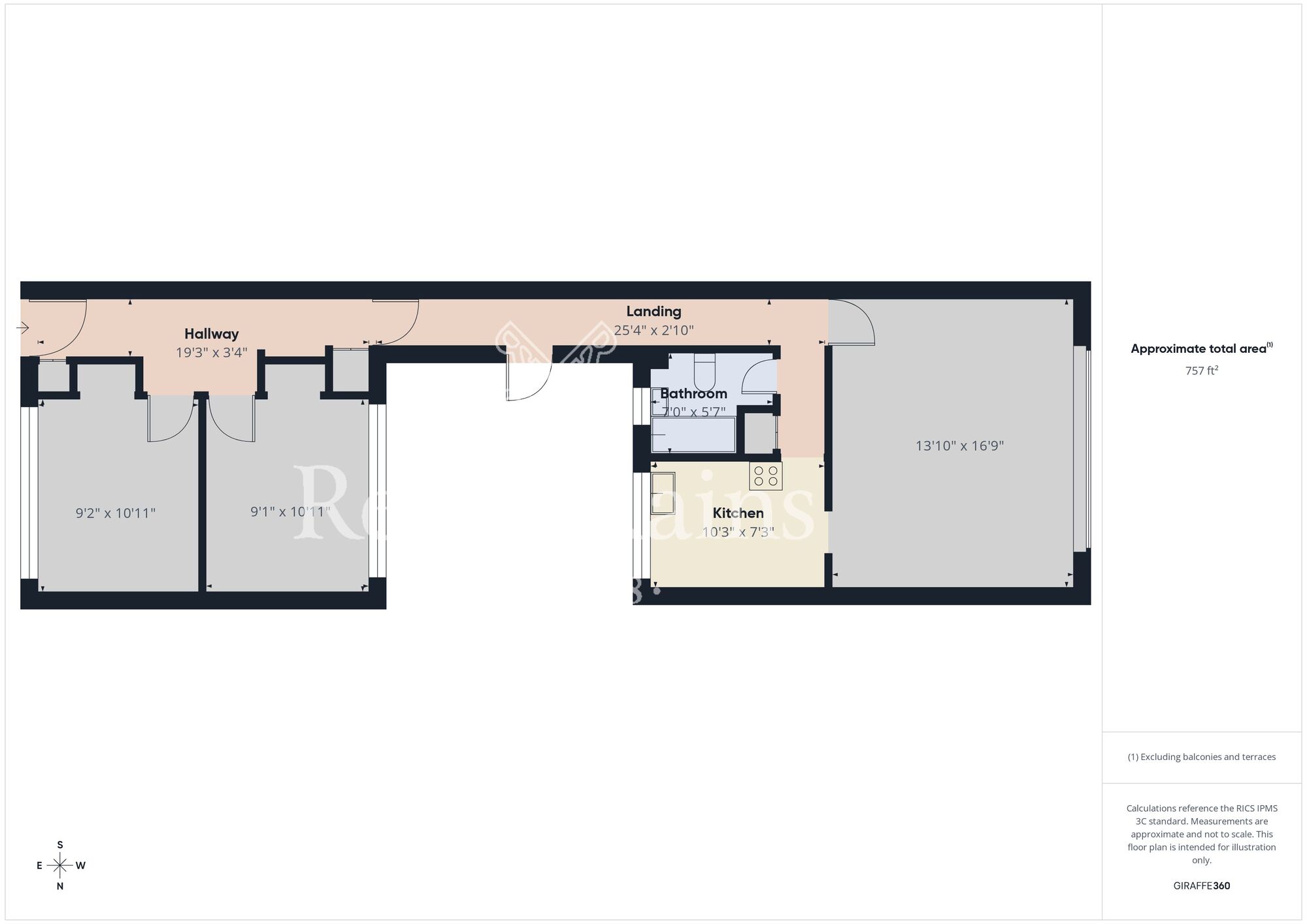 Floorplan of 2 bedroom Flat to rent, Cheveley Park Shopping Centre, Durham, DH1