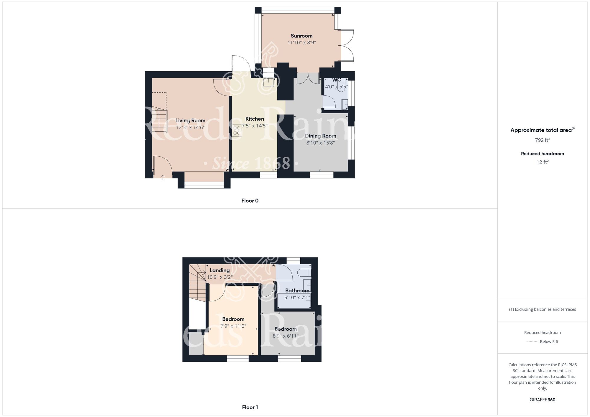 Floorplan of 2 bedroom Semi Detached House for sale, Front Street, Witton Gilbert, Durham, DH7
