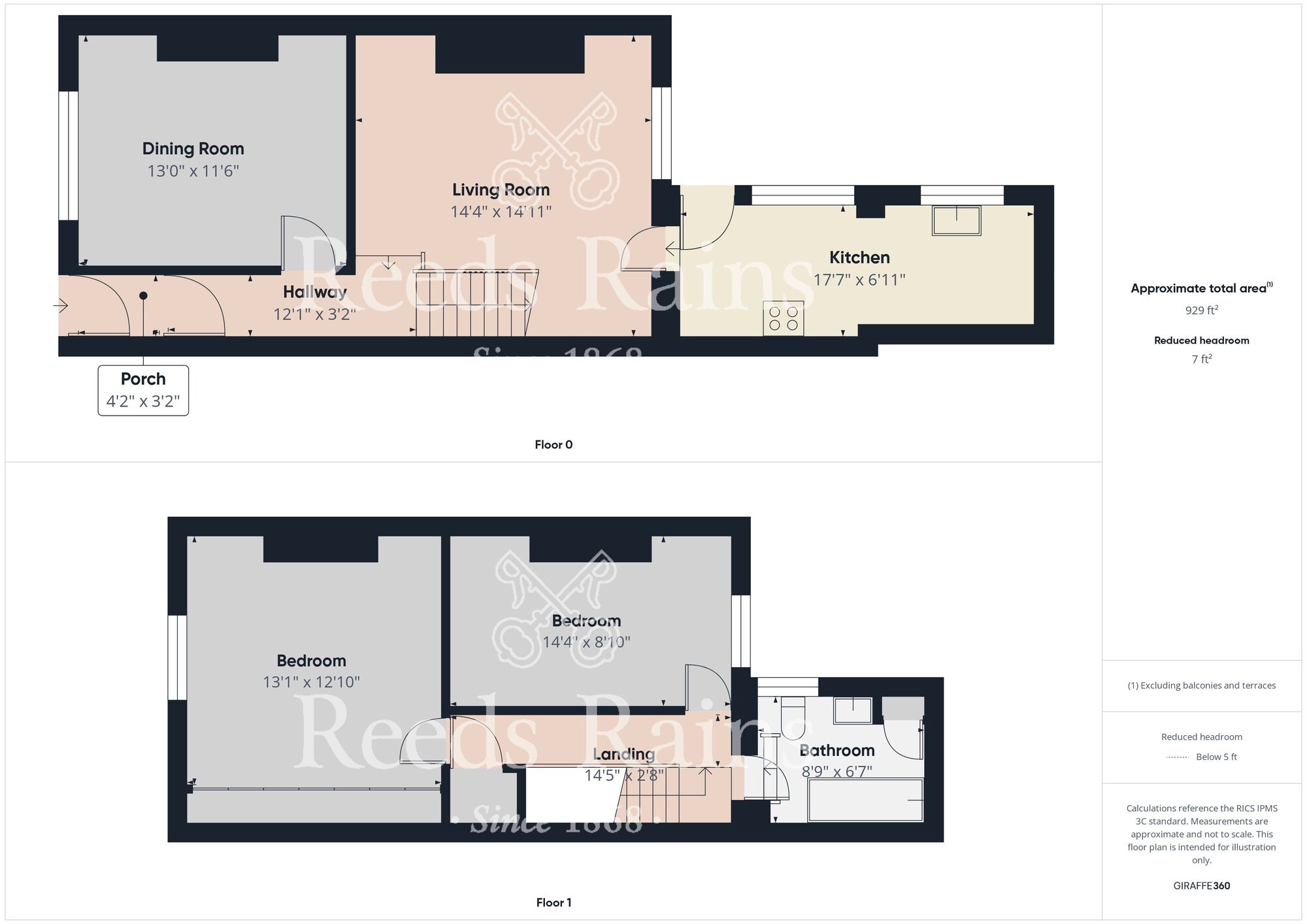 Floorplan of 2 bedroom Mid Terrace House for sale, Station Road, Ushaw Moor, Durham, DH7