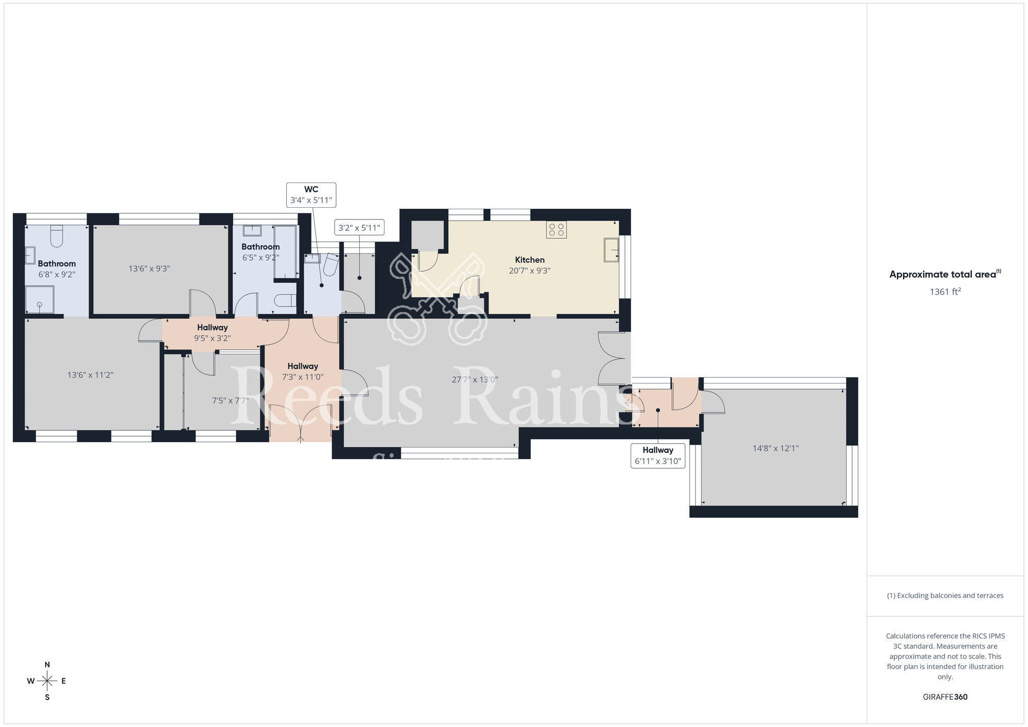 Floorplan of 3 bedroom Detached Bungalow for sale, Brandon Lane, Brandon, Durham, DH7