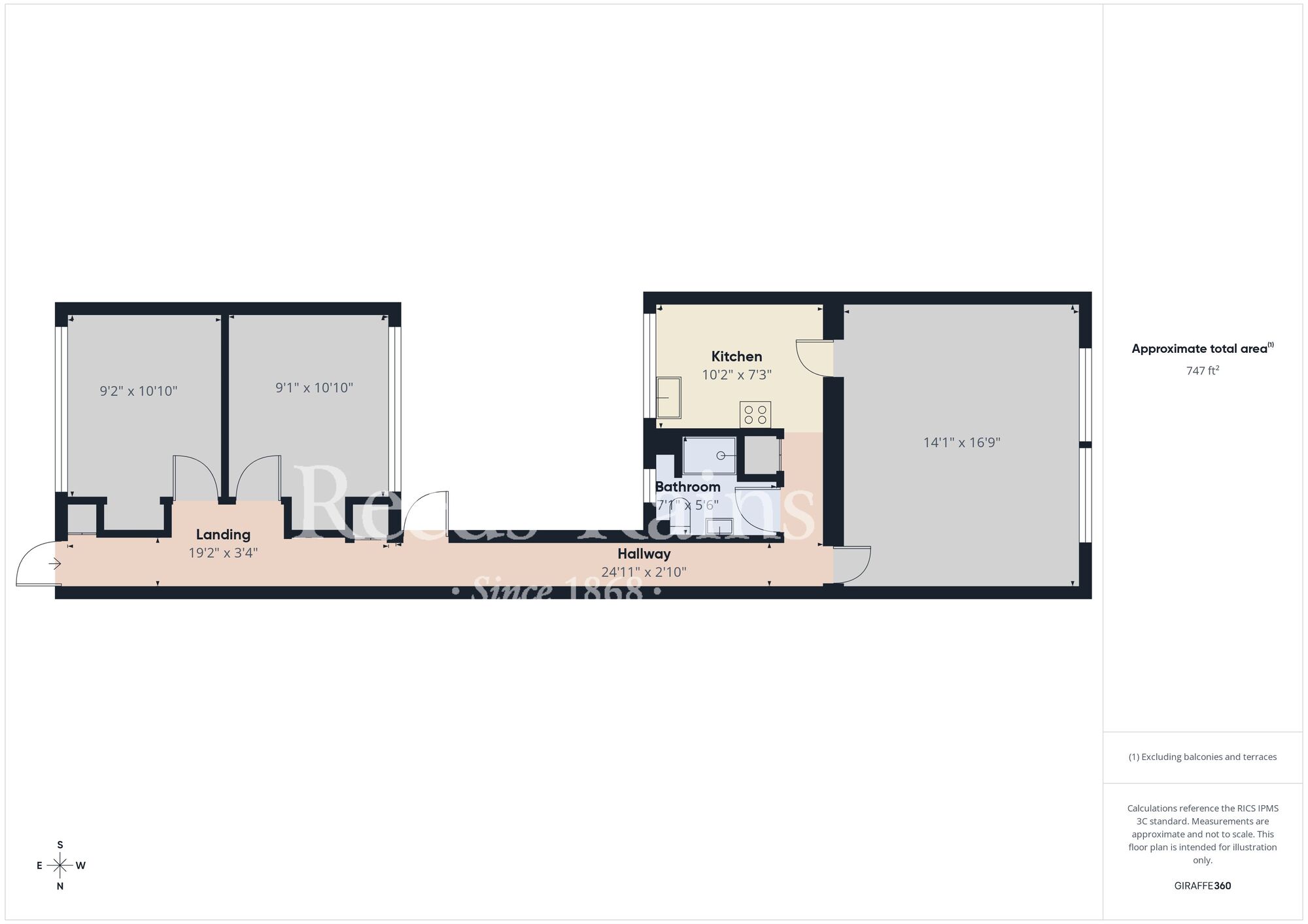 Floorplan of 2 bedroom Flat to rent, Cheveley Park Shopping Centre, Durham, DH1
