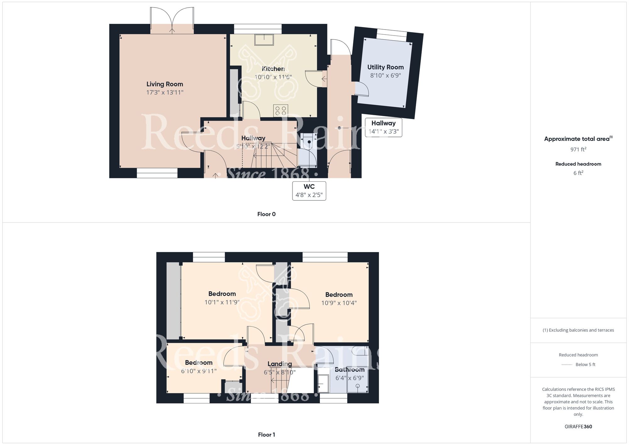 Floorplan of 3 bedroom Semi Detached House for sale, Taylor Avenue, Bearpark, Durham, DH7