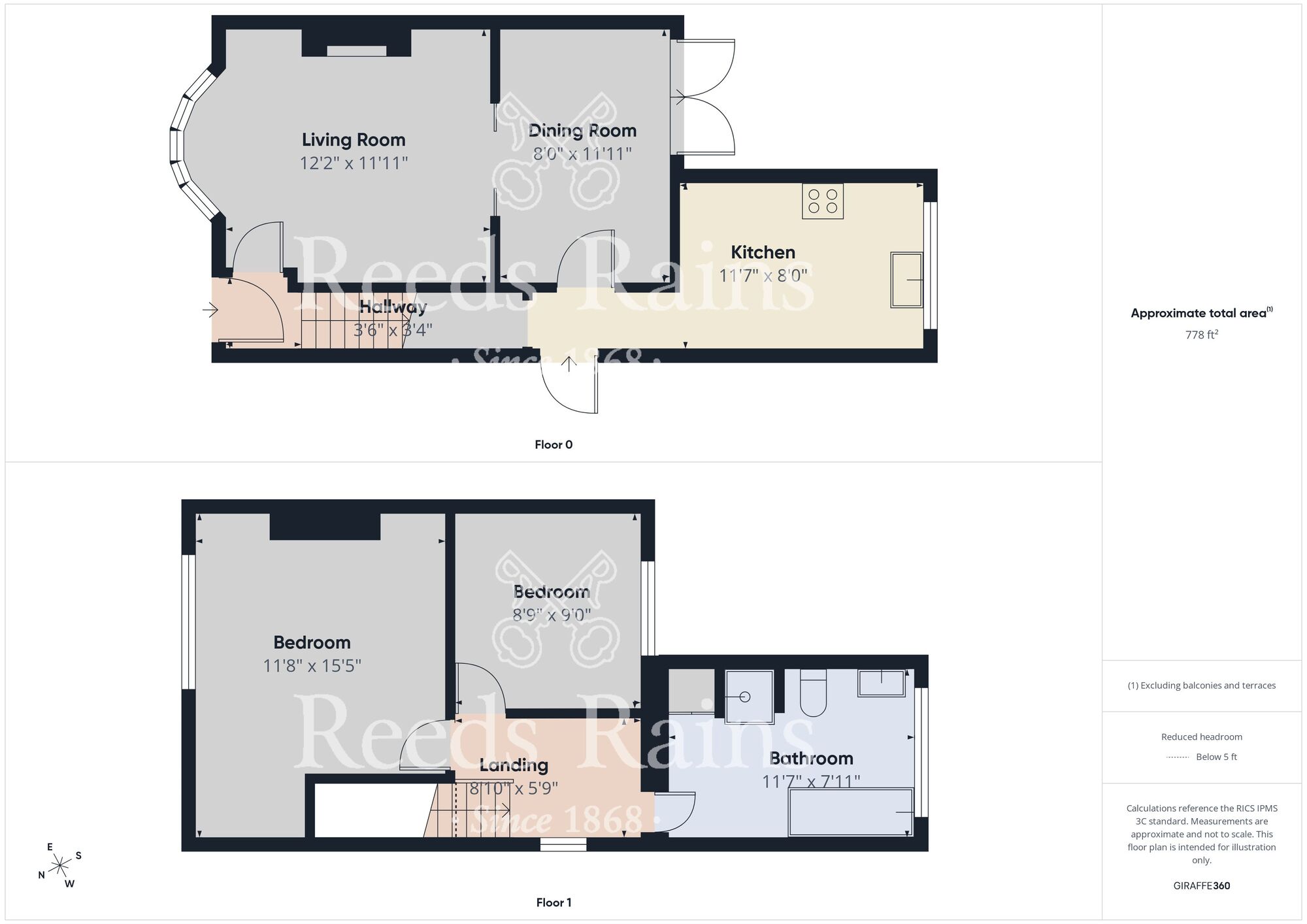 Floorplan of 2 bedroom Semi Detached House for sale, Craigland Villas, Sacriston, Durham, DH7