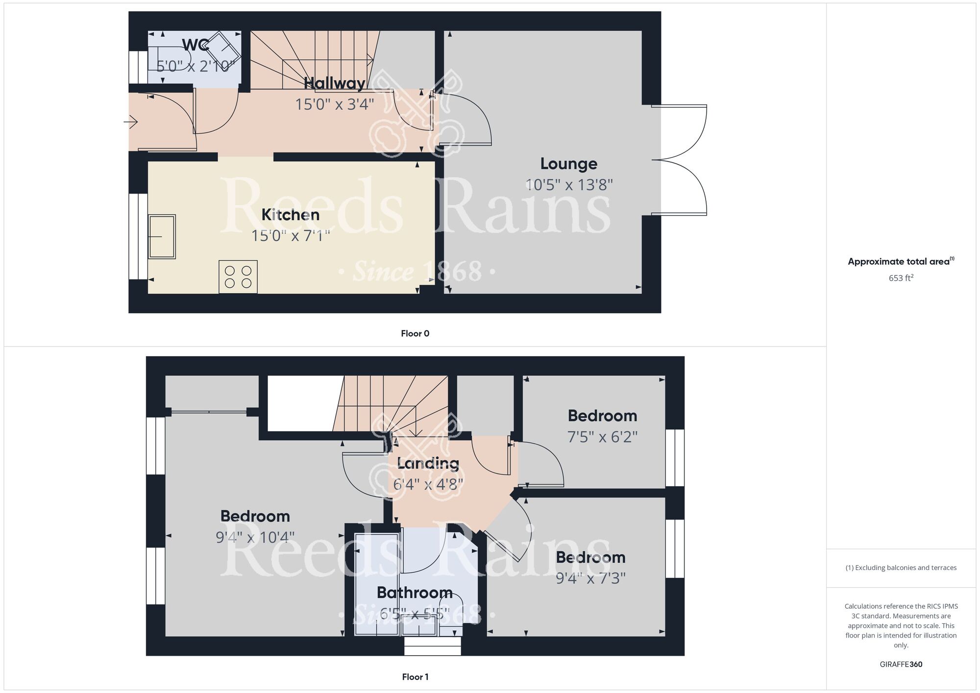 Floorplan of 3 bedroom Semi Detached House for sale, Winford Grove, Wingate, Durham, TS28